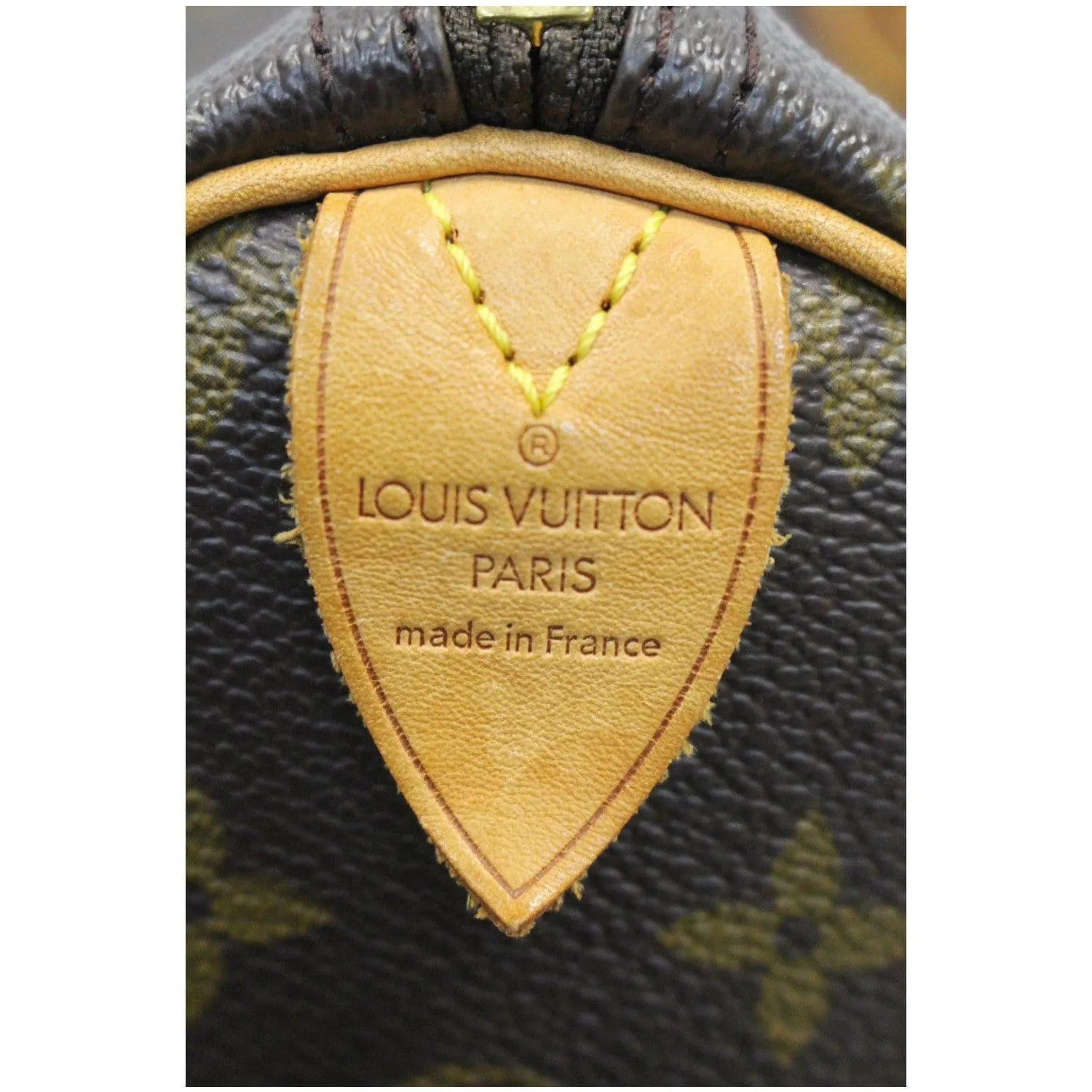 LOUIS VUITTON Speedy 40 Monogram Canvas Satchel Bag Brown