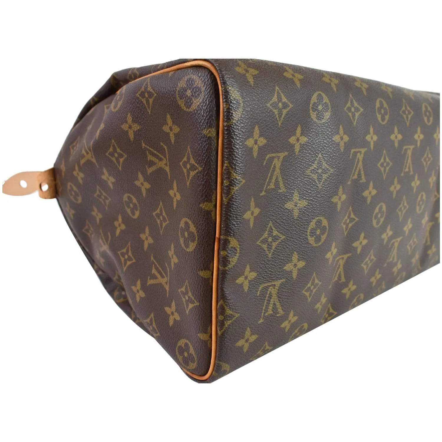 LOUIS VUITTON Speedy 40 Monogram Canvas Satchel Bag Brown