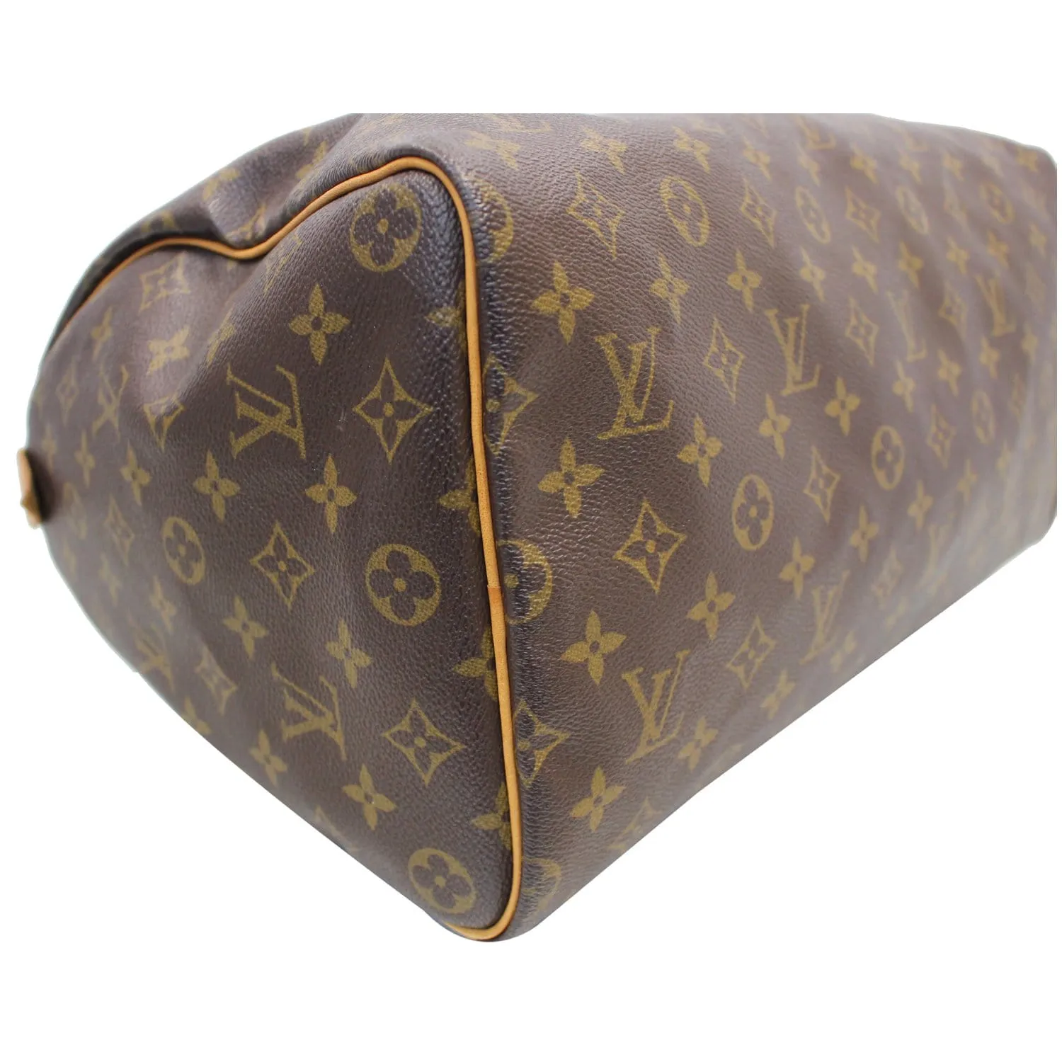 LOUIS VUITTON Speedy 40 Monogram Canvas Satchel Bag Brown