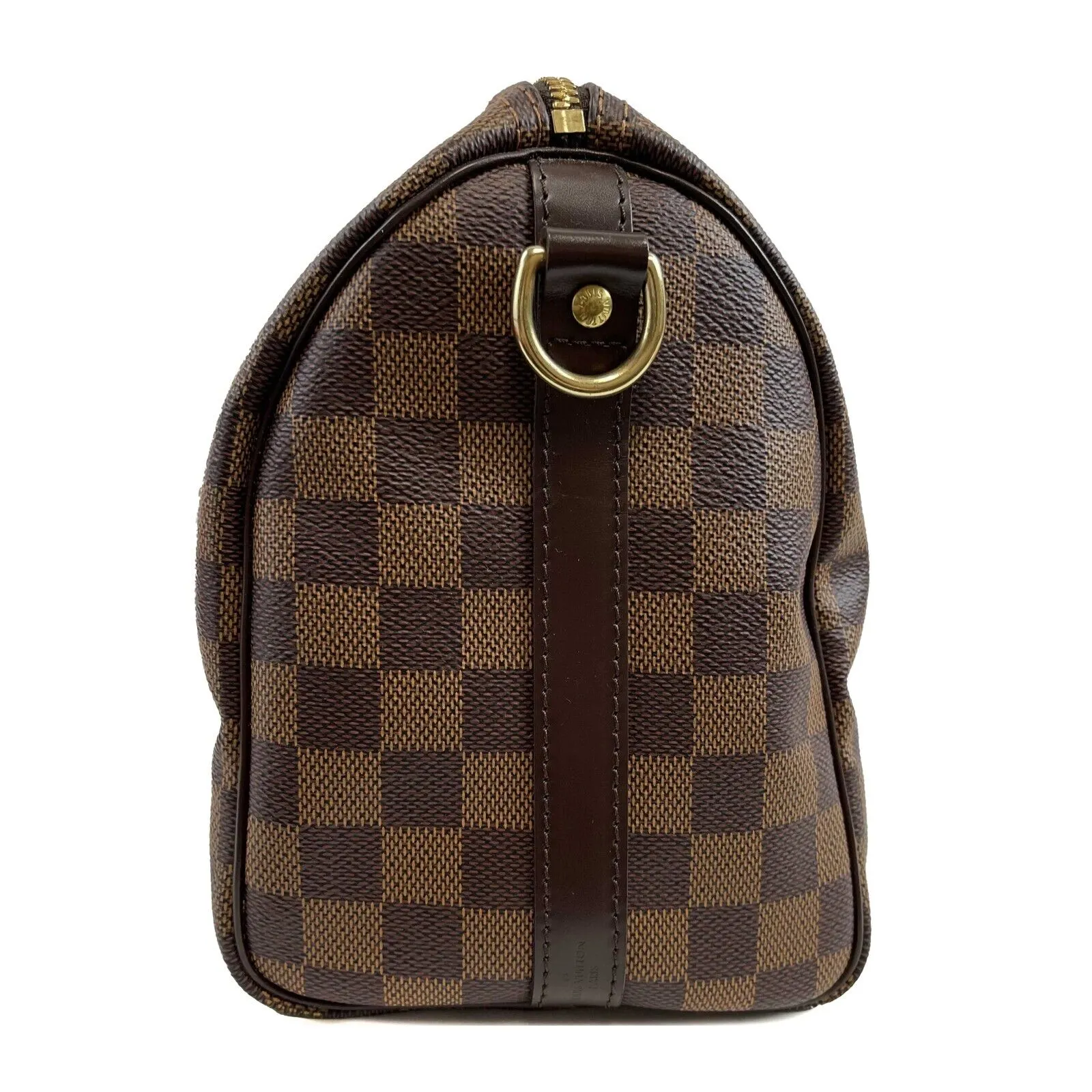 Louis Vuitton Speedy Bandoulier 25 Red Interior Damier Ebene Crossbody Brown