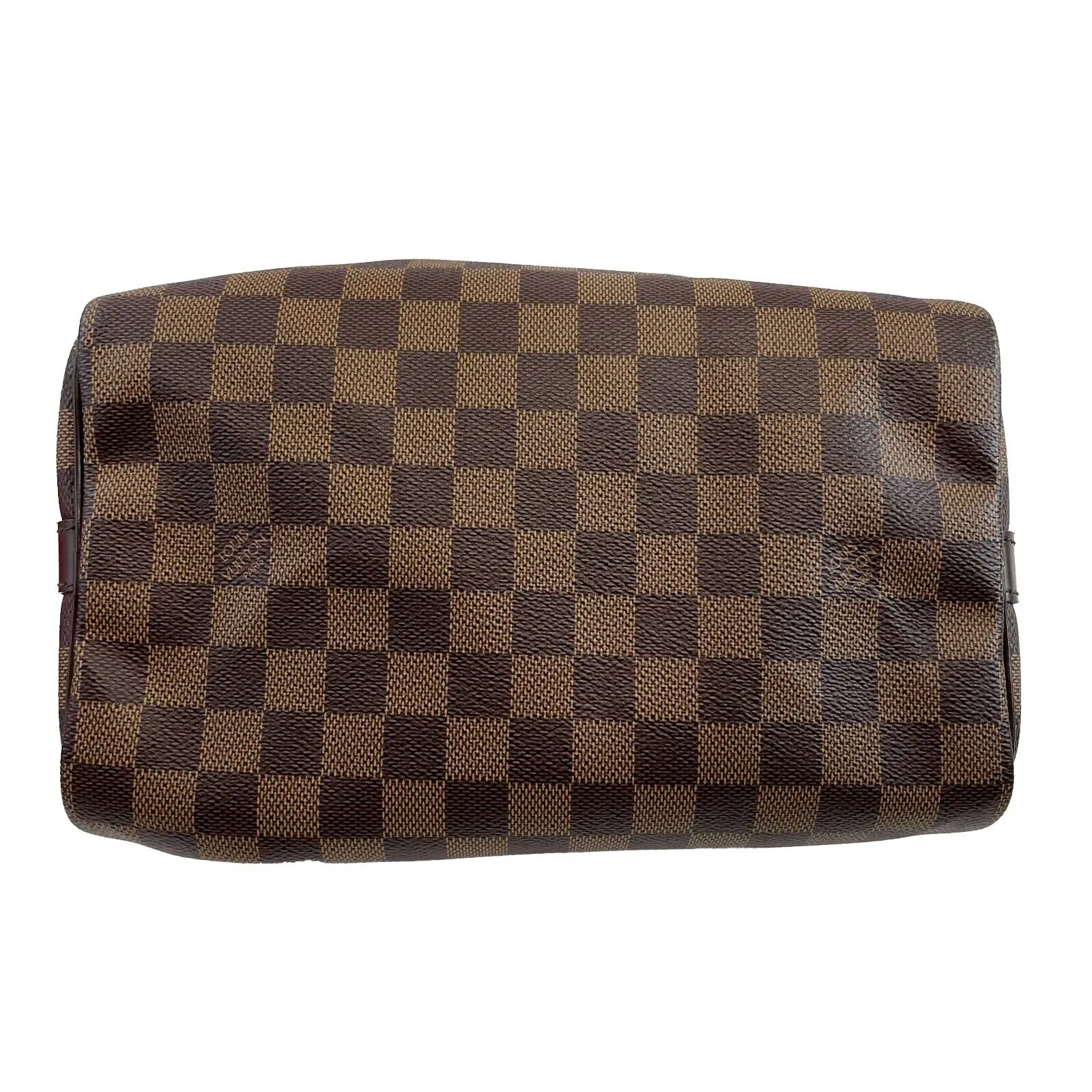 Louis Vuitton Speedy Bandoulier 25 Red Interior Damier Ebene Crossbody Brown