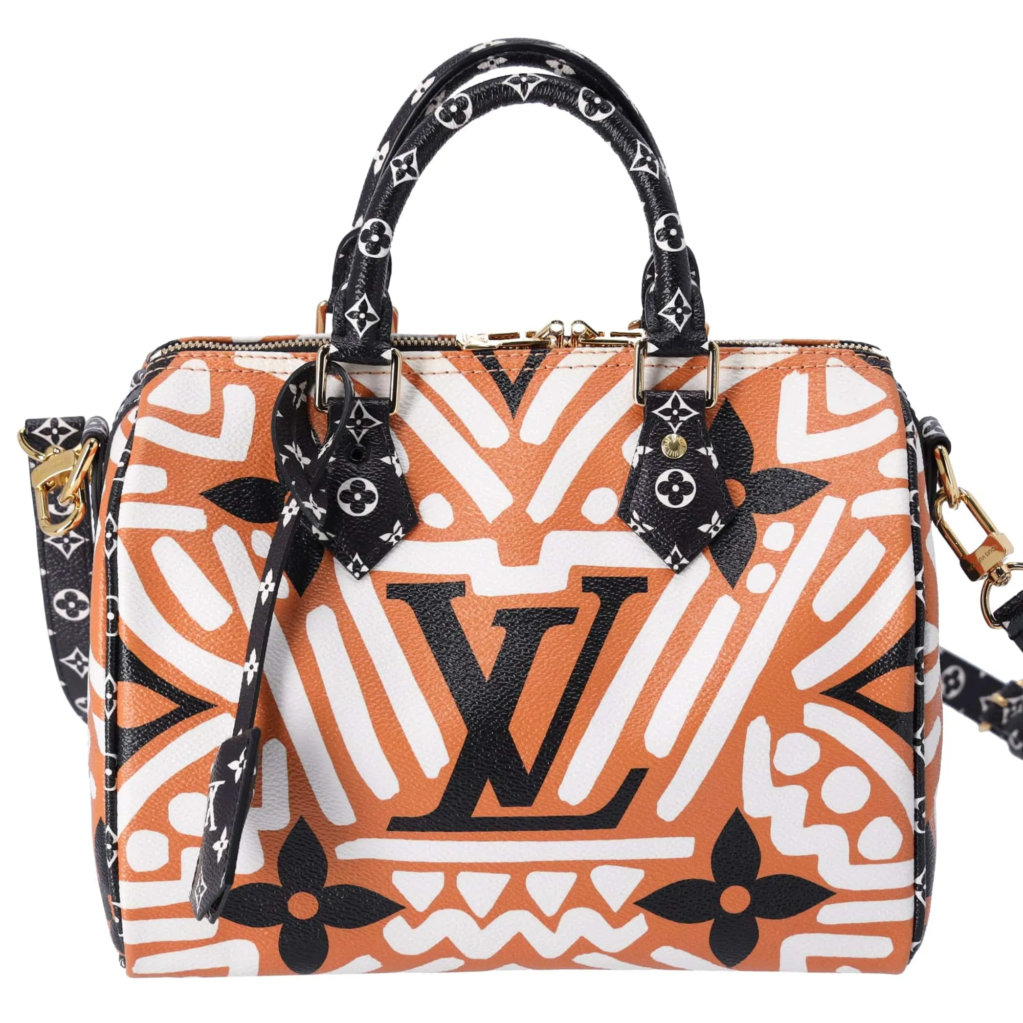 Louis Vuitton Speedy Bandouliere 25 Satchel Bag Creme Caramel Clafoutis Graphic