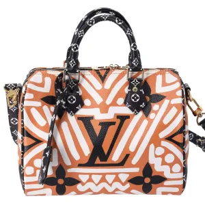 Louis Vuitton Speedy Bandouliere 25 Satchel Bag Creme Caramel Clafoutis Graphic