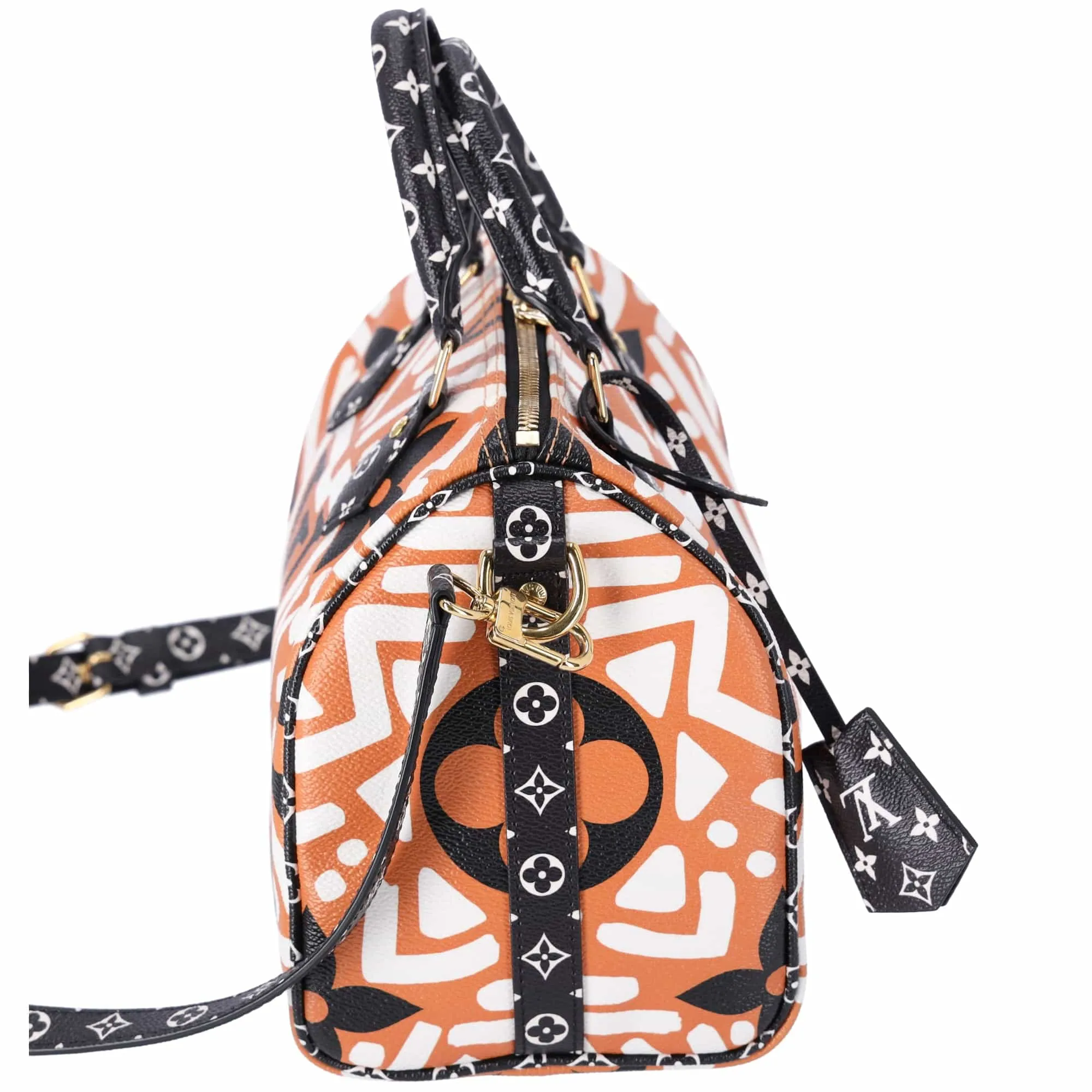 Louis Vuitton Speedy Bandouliere 25 Satchel Bag Creme Caramel Clafoutis Graphic