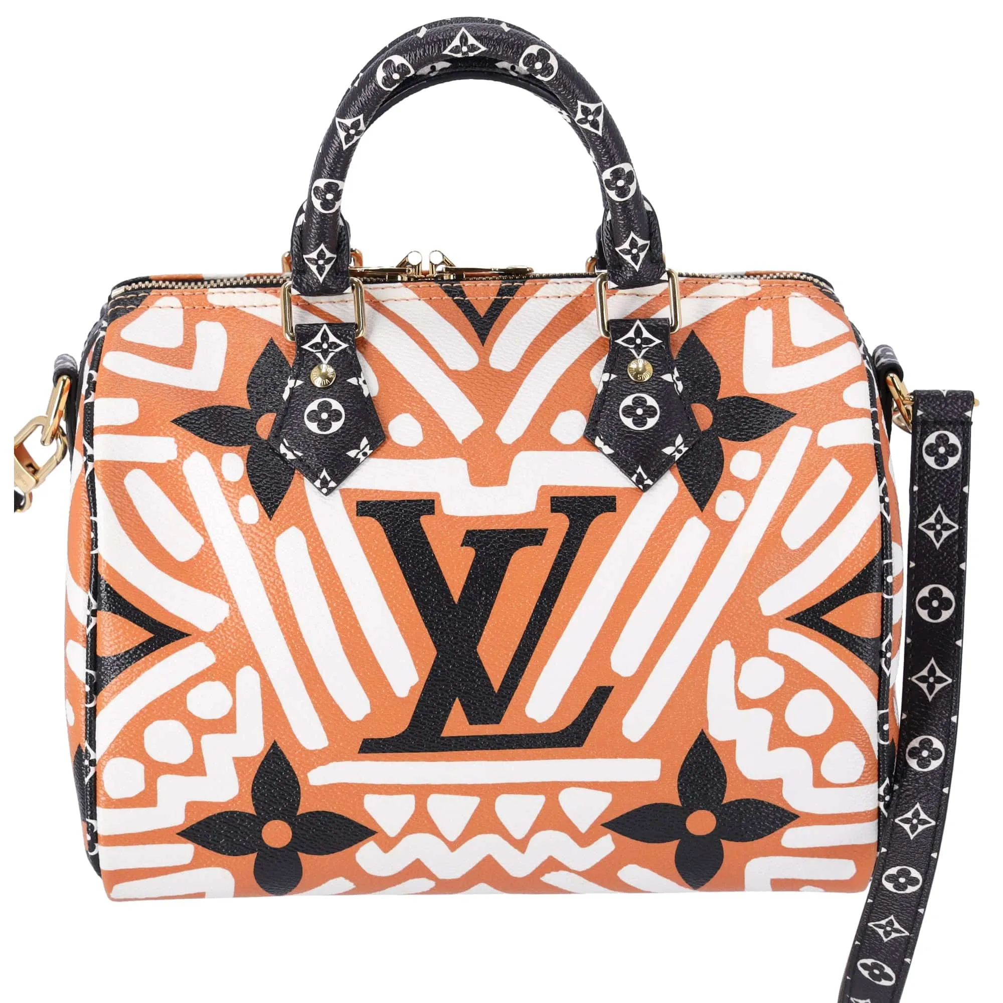 Louis Vuitton Speedy Bandouliere 25 Satchel Bag Creme Caramel Clafoutis Graphic
