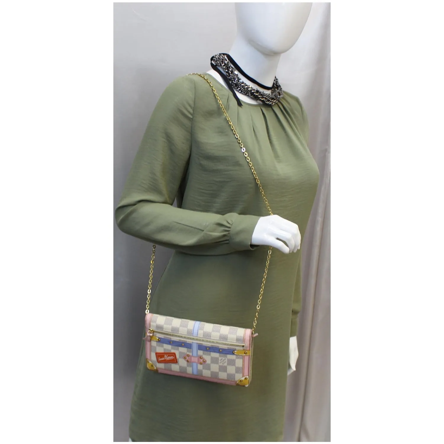 LOUIS VUITTON Summer Trunks Pochette Damier Azur Shoulder Bag White - 20% OFF