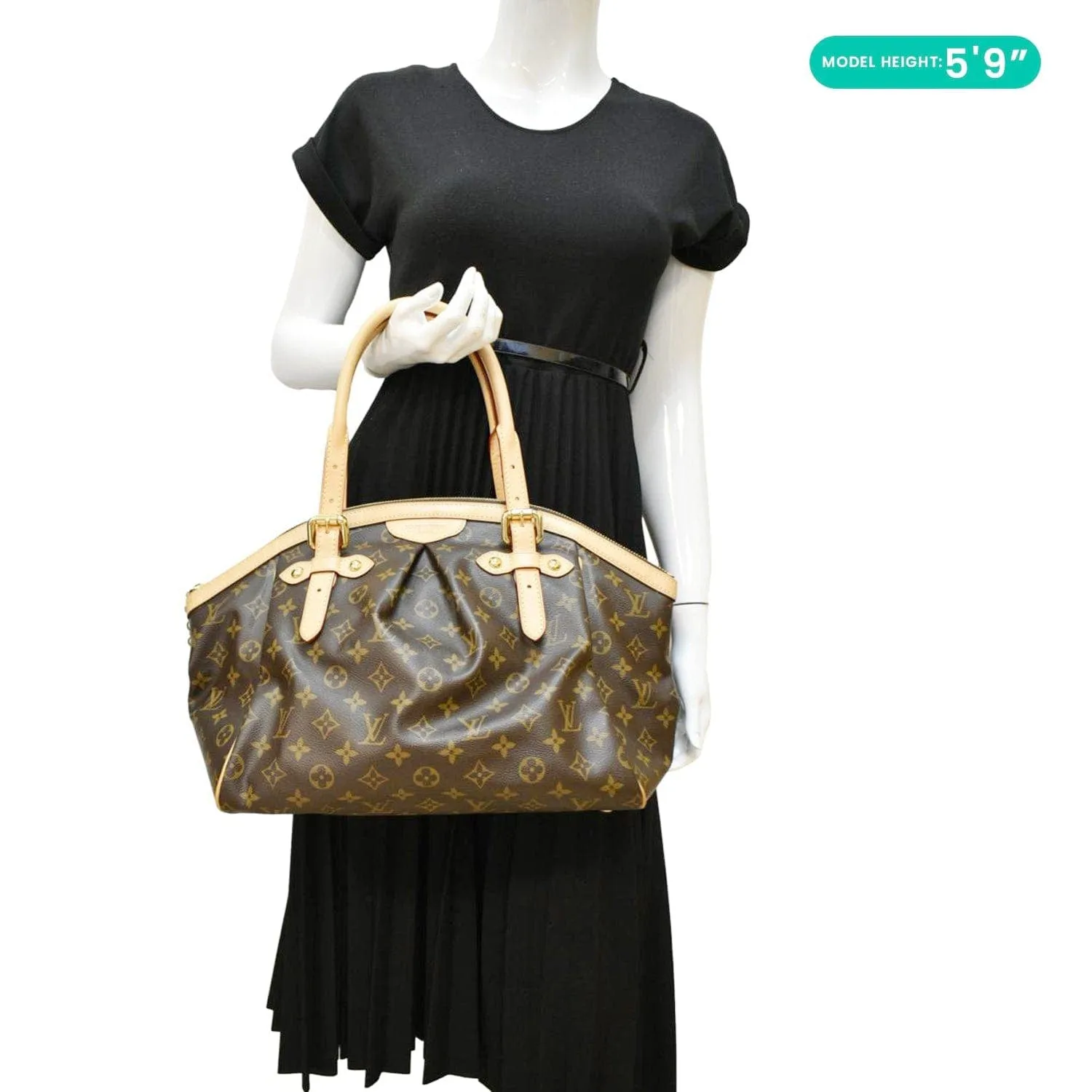 LOUIS VUITTON Tivoli GM Monogram Canvas Satchel Bag Brown