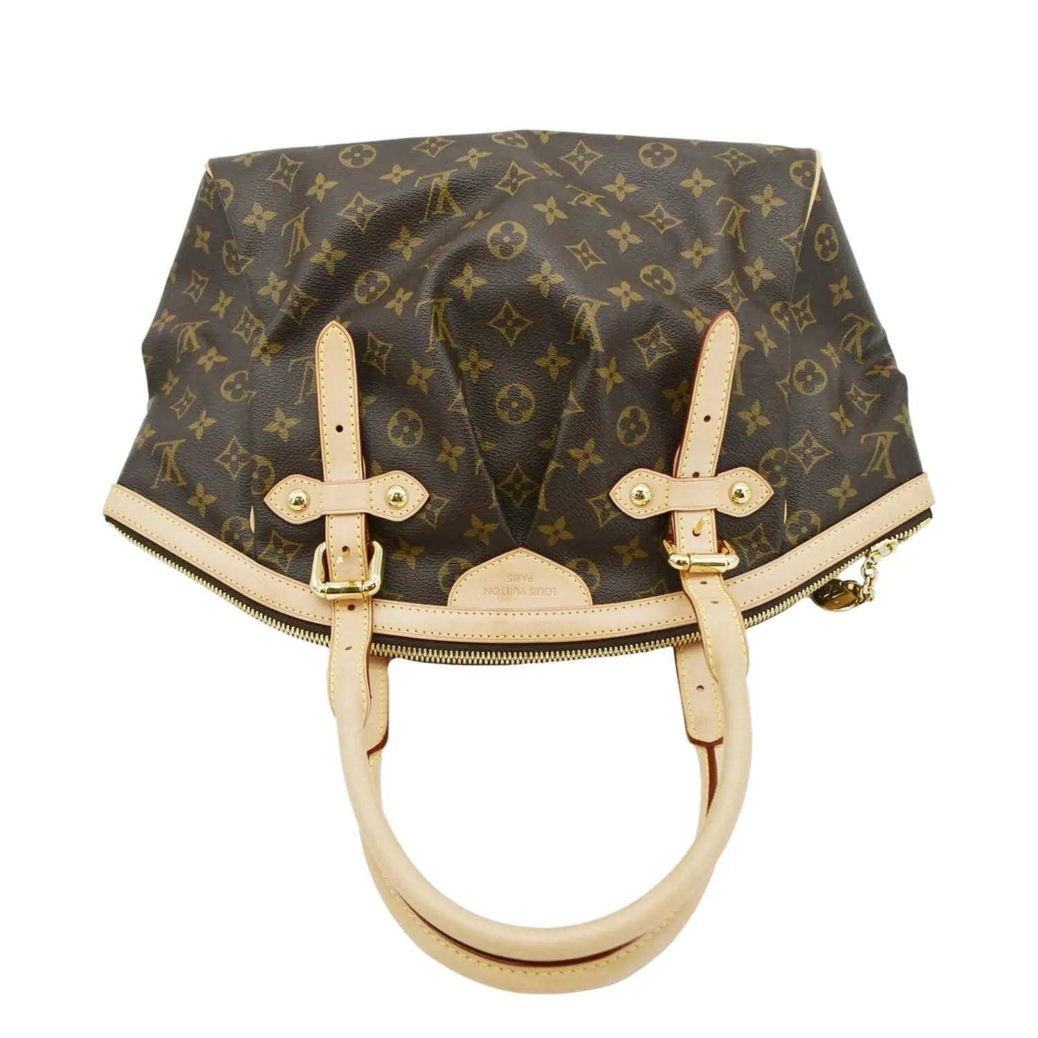 LOUIS VUITTON Tivoli GM Monogram Canvas Satchel Bag Brown