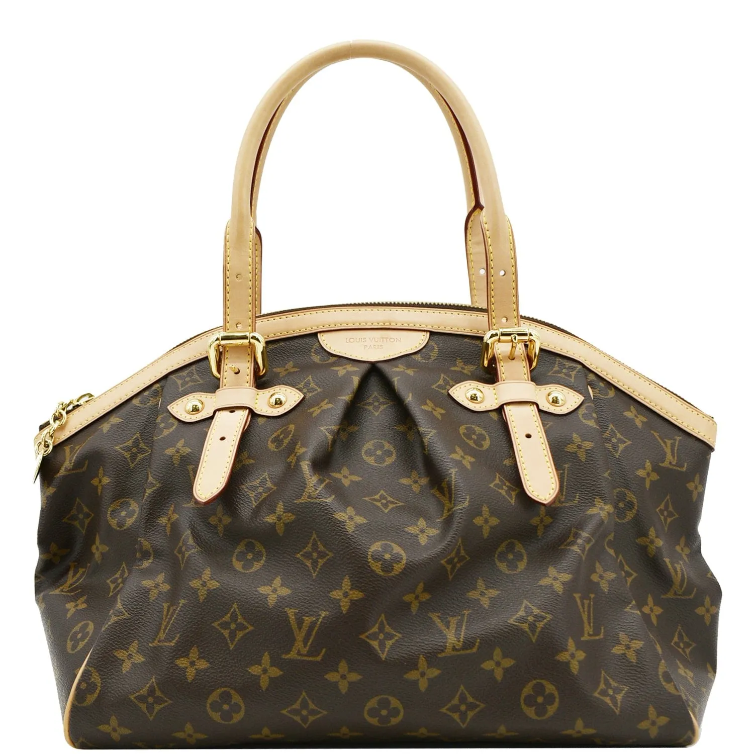 LOUIS VUITTON Tivoli GM Monogram Canvas Satchel Bag Brown