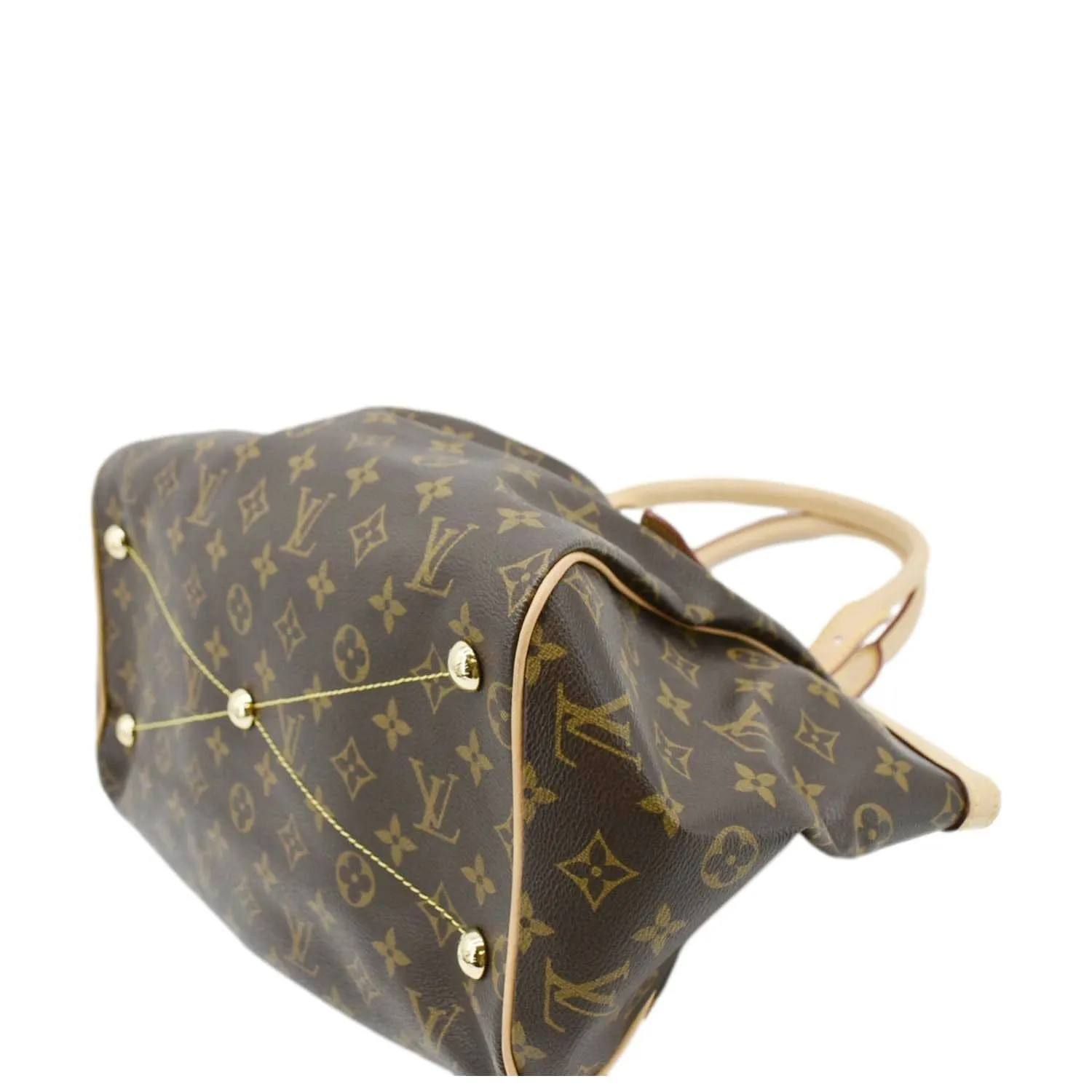 LOUIS VUITTON Tivoli GM Monogram Canvas Satchel Bag Brown
