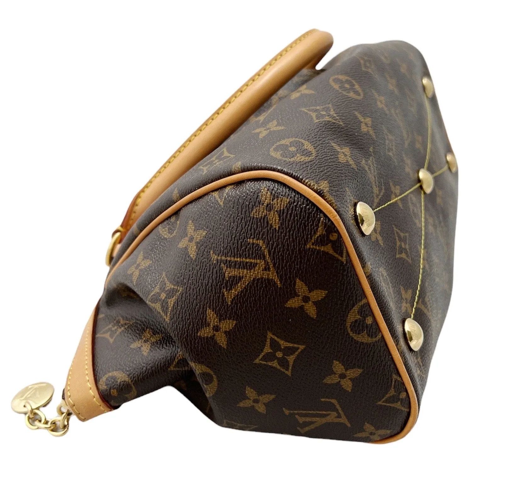 Louis Vuitton Tivoli Top Satchel Handbag Monogram Canvas PM Brown