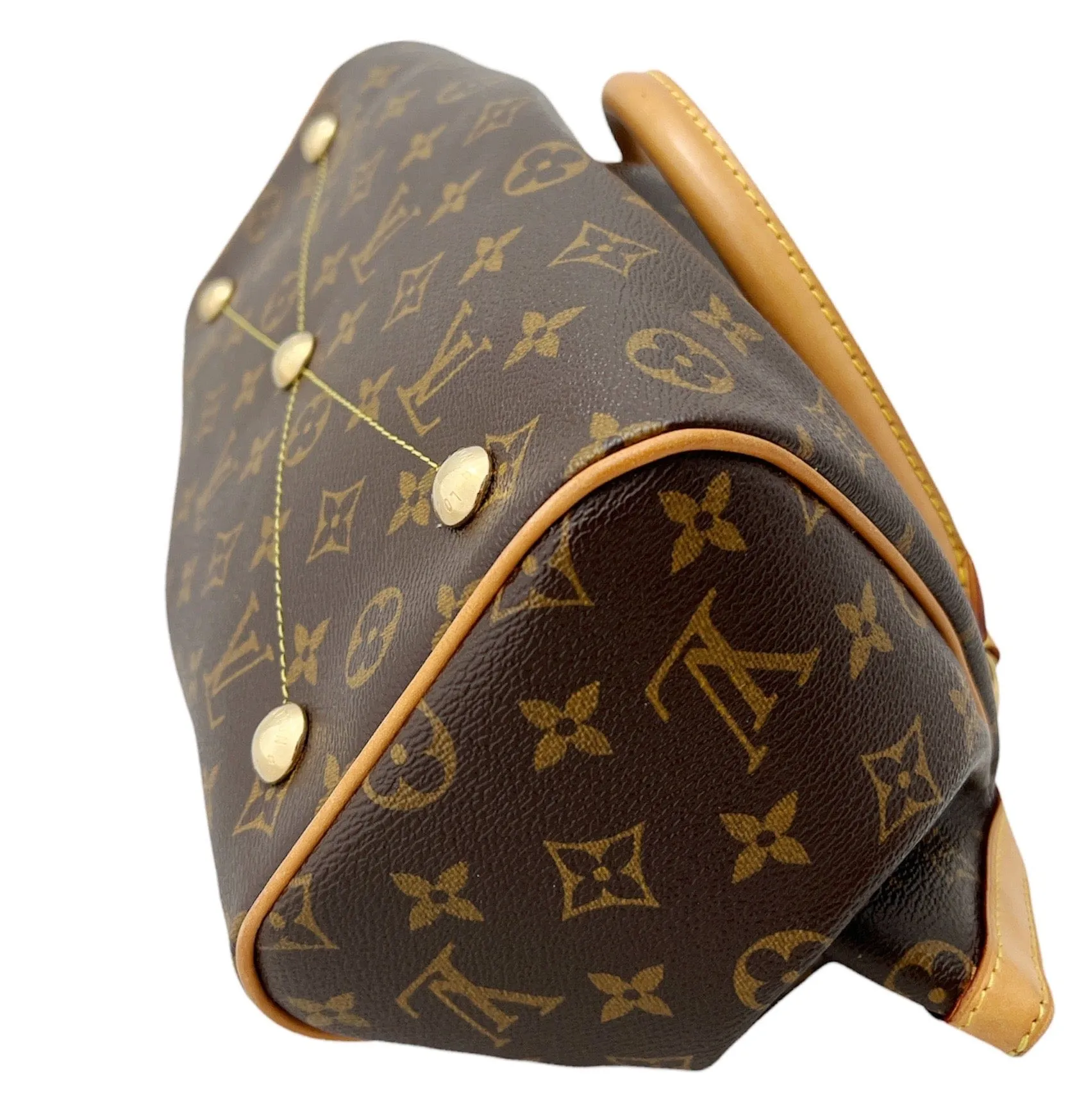 Louis Vuitton Tivoli Top Satchel Handbag Monogram Canvas PM Brown