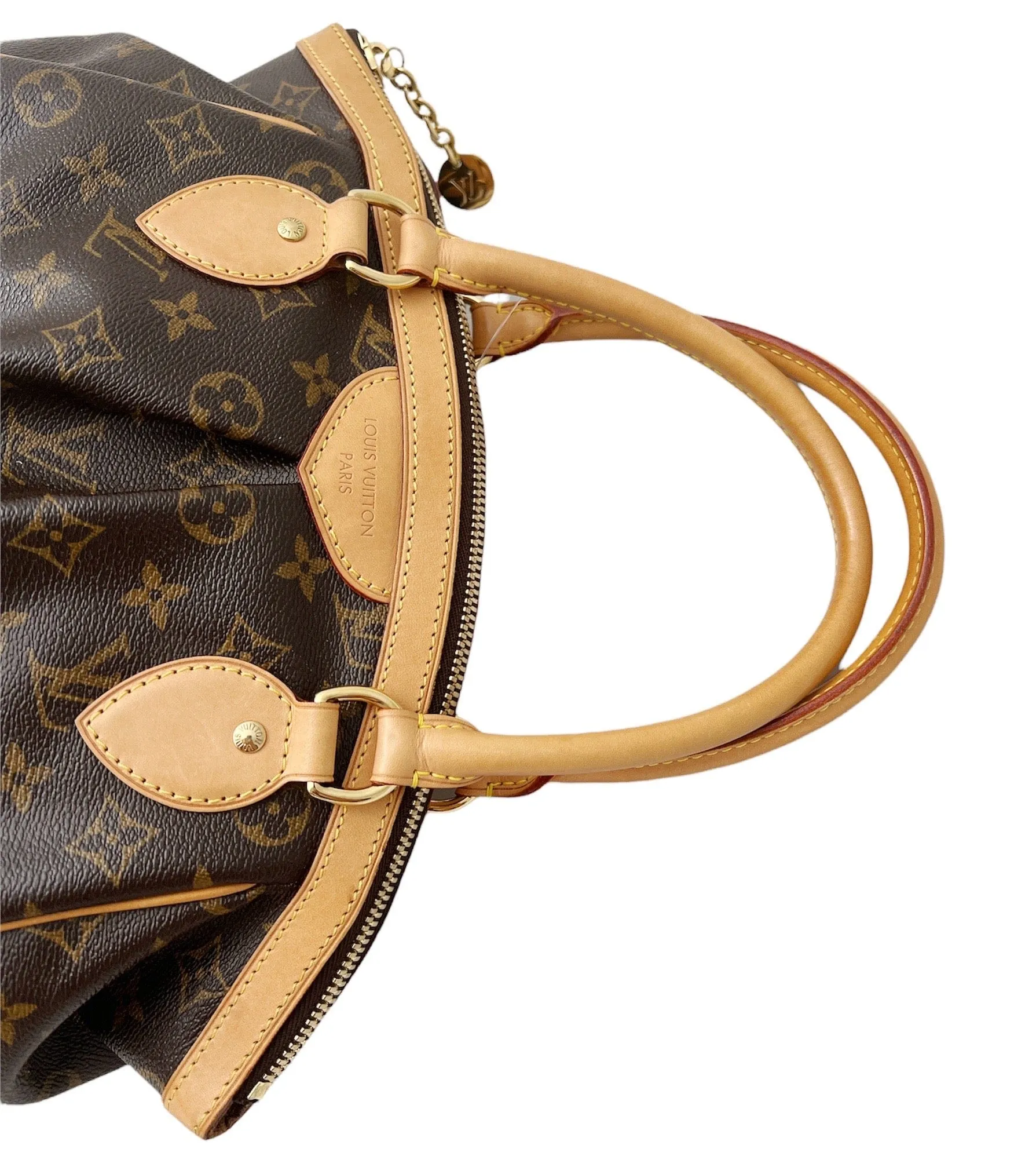 Louis Vuitton Tivoli Top Satchel Handbag Monogram Canvas PM Brown