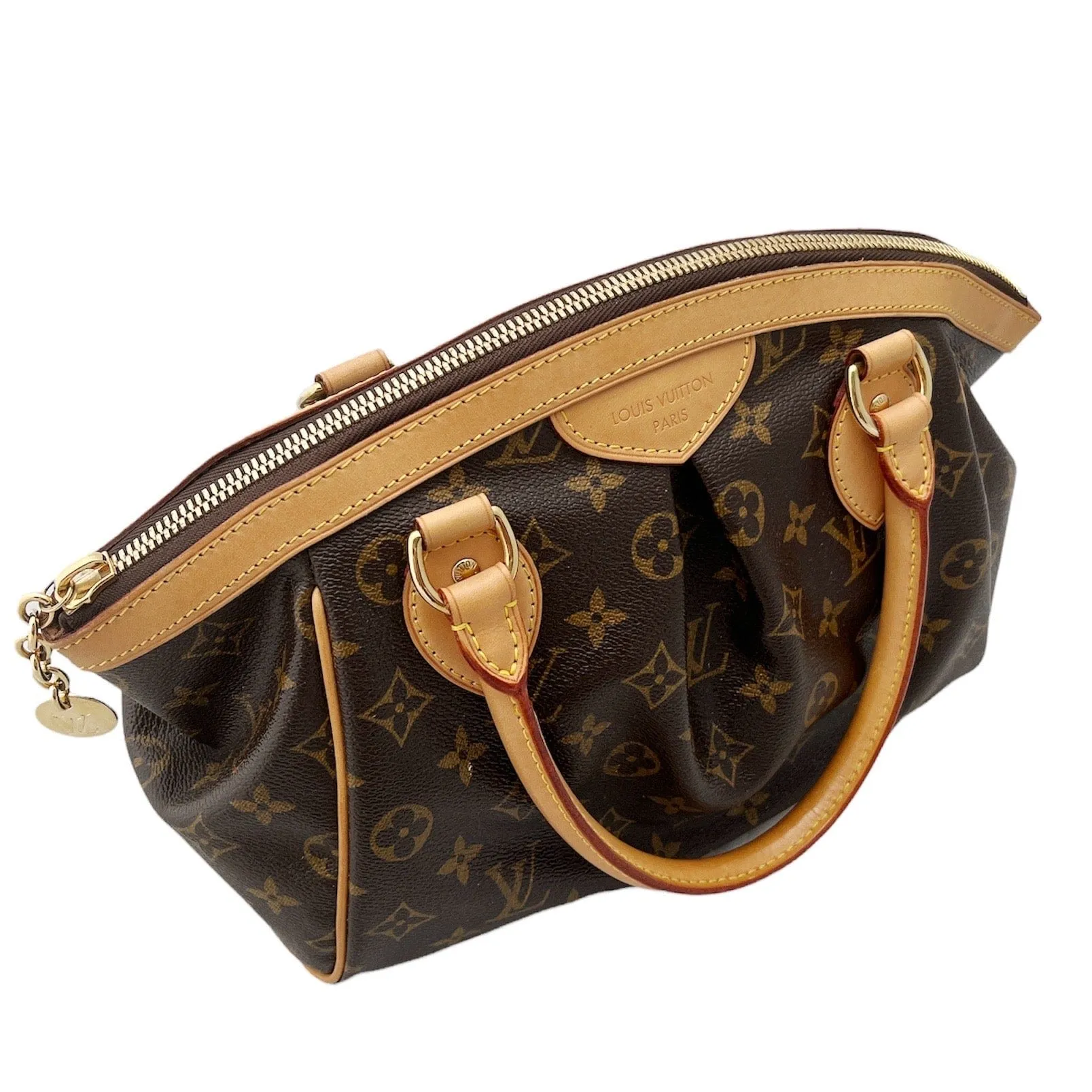 Louis Vuitton Tivoli Top Satchel Handbag Monogram Canvas PM Brown