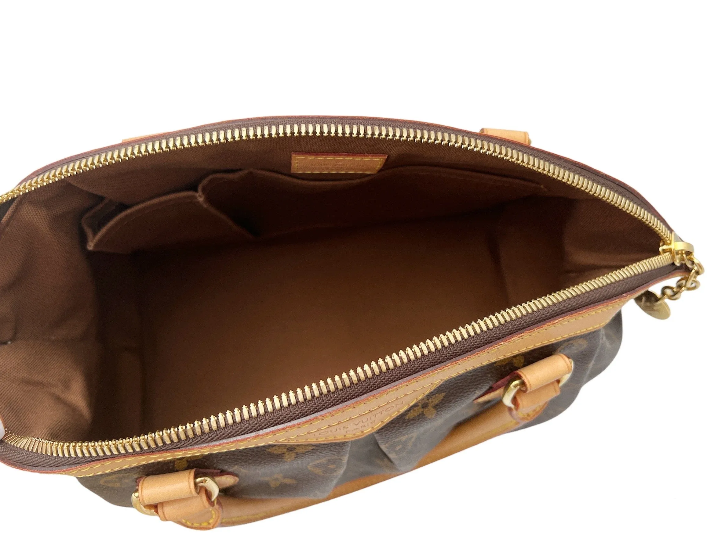 Louis Vuitton Tivoli Top Satchel Handbag Monogram Canvas PM Brown
