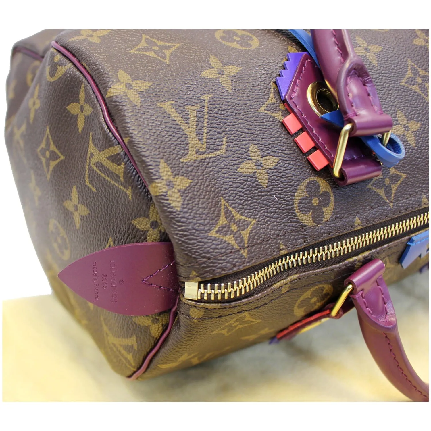 Louis Vuitton Totem Speedy 30 Monogram Canvas Satchel Bag Brown