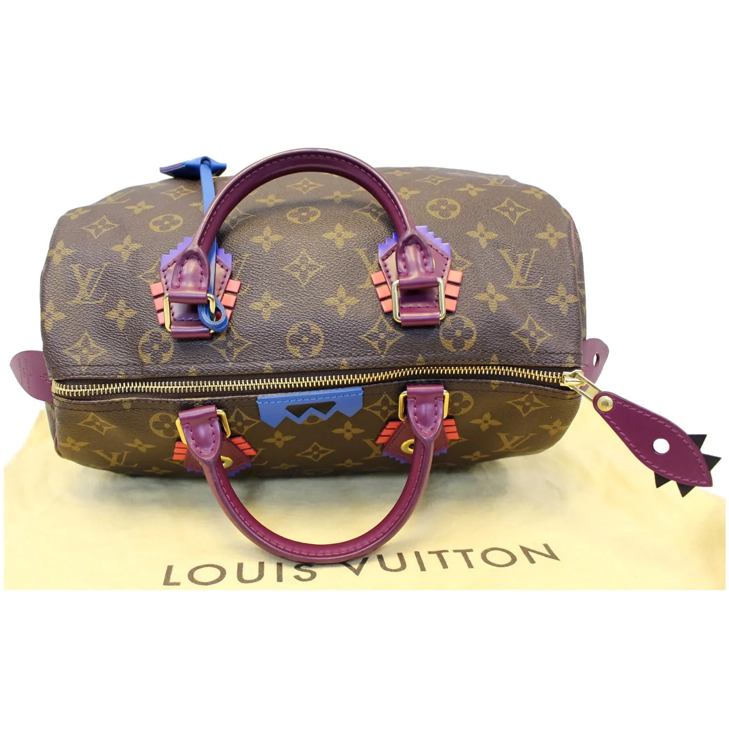 Louis Vuitton Totem Speedy 30 Monogram Canvas Satchel Bag Brown