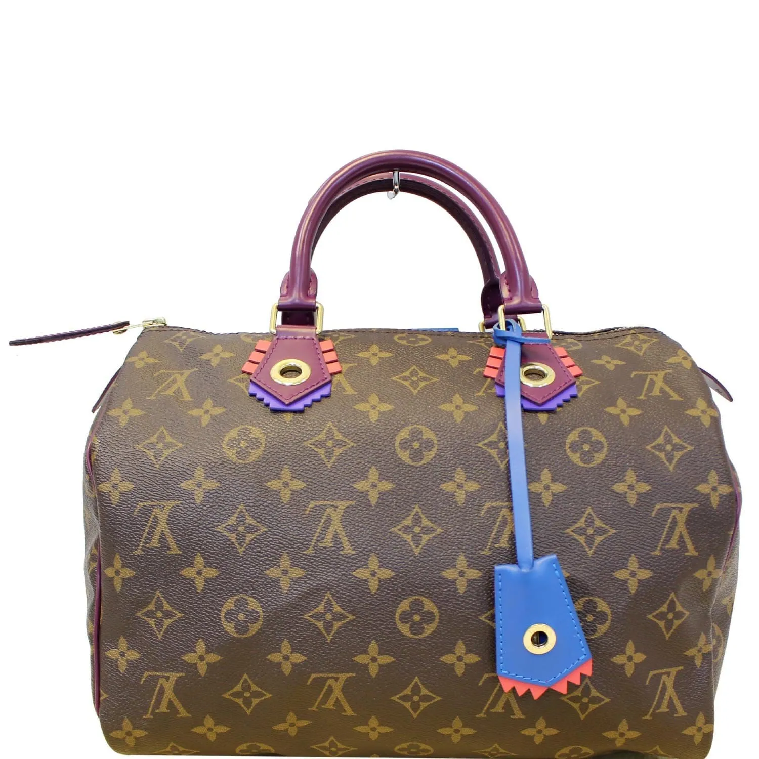 Louis Vuitton Totem Speedy 30 Monogram Canvas Satchel Bag Brown