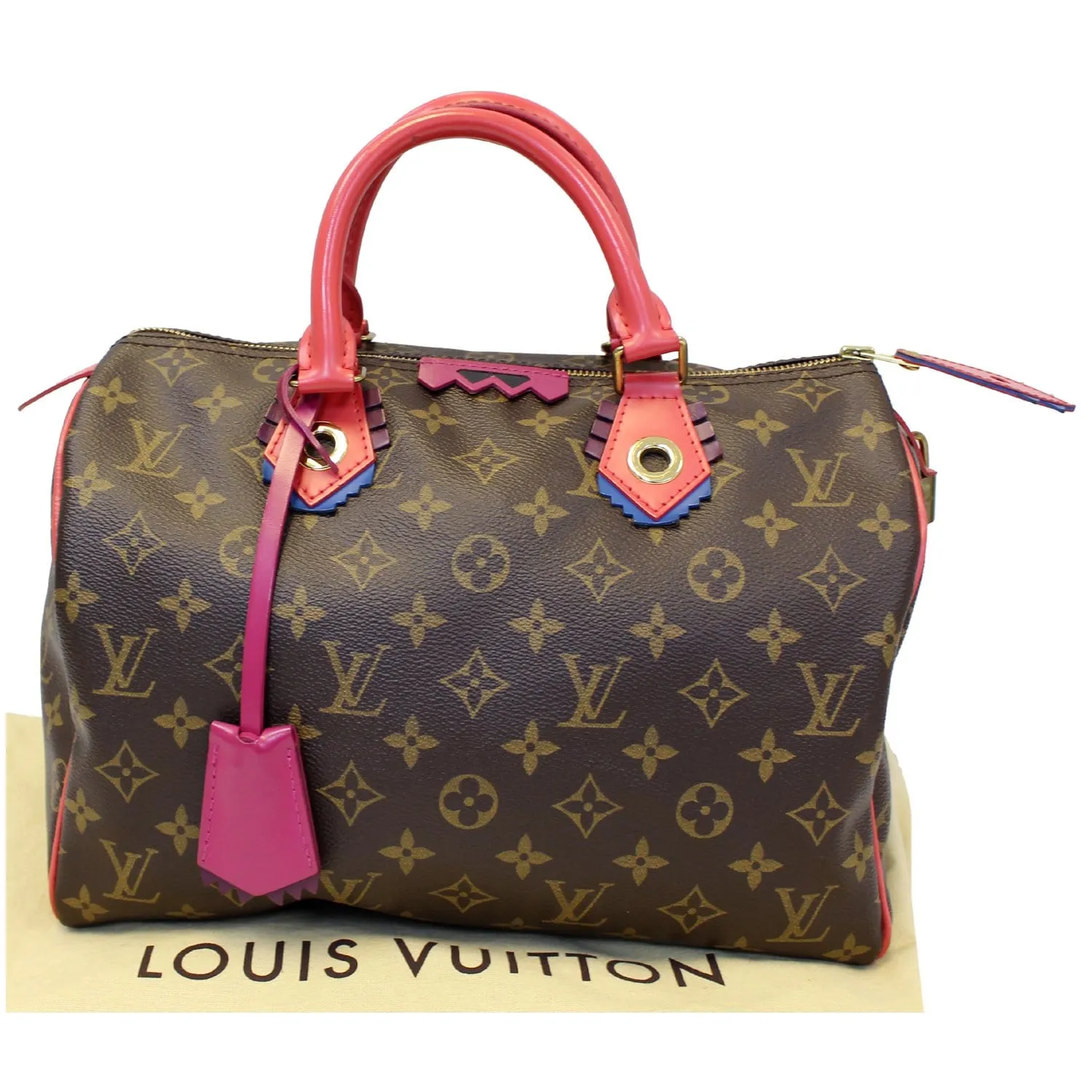 Louis Vuitton Totem Speedy 30 Monogram Canvas Satchel Bag Brown