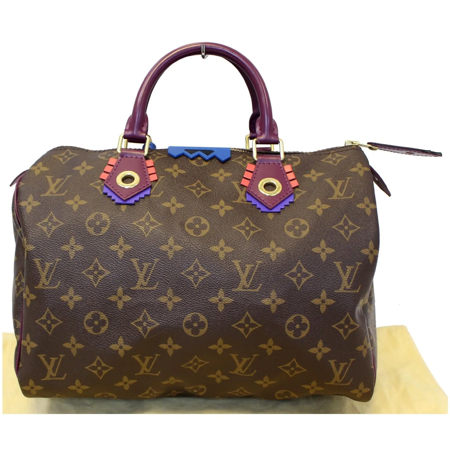 Louis Vuitton Totem Speedy 30 Monogram Canvas Satchel Bag Brown