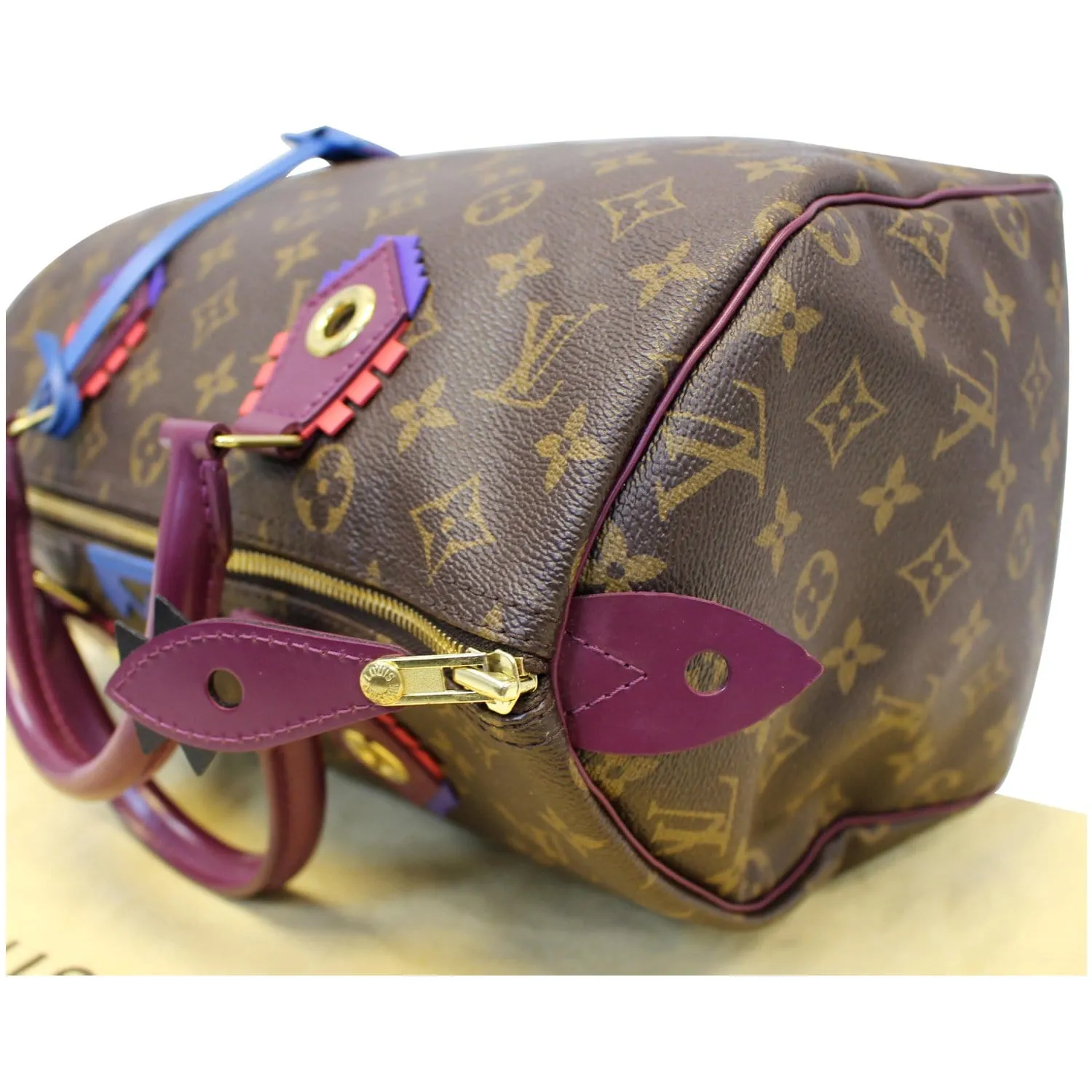 Louis Vuitton Totem Speedy 30 Monogram Canvas Satchel Bag Brown