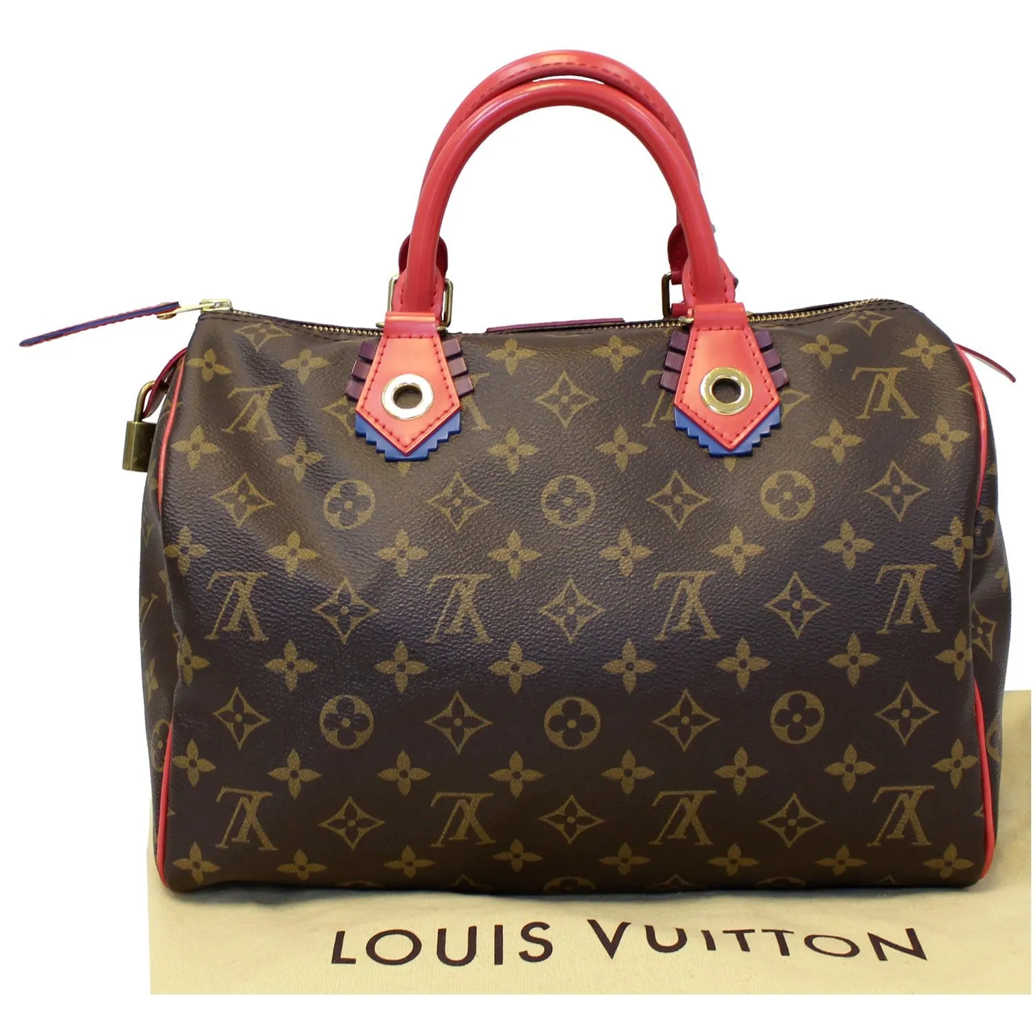 Louis Vuitton Totem Speedy 30 Monogram Canvas Satchel Bag Brown