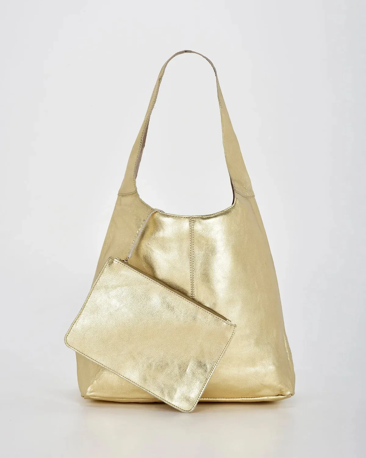 Lynx Metallic Hobo With Pouch
