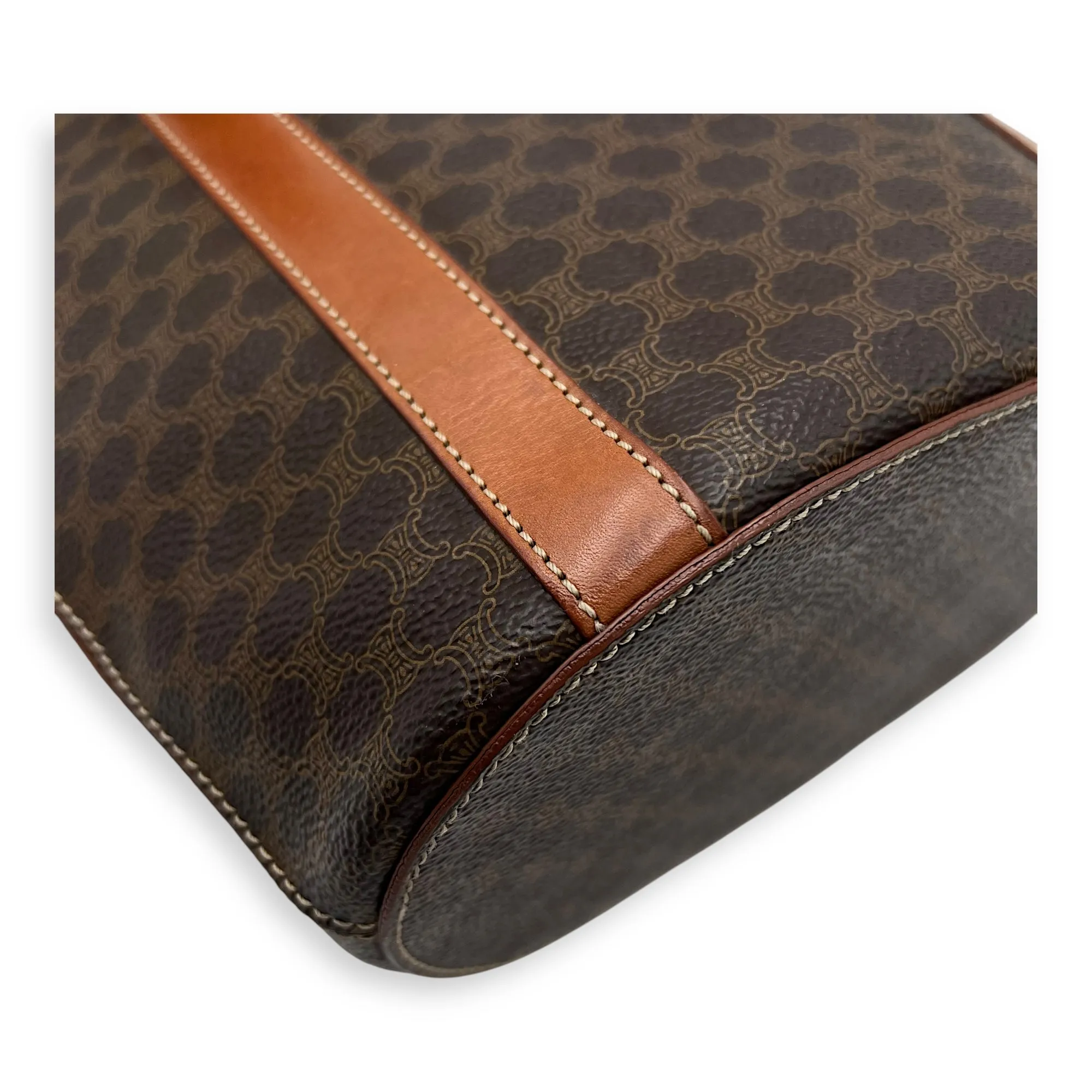 Macadam Tote Bag Brown in Coated Canvas, Gold hardware