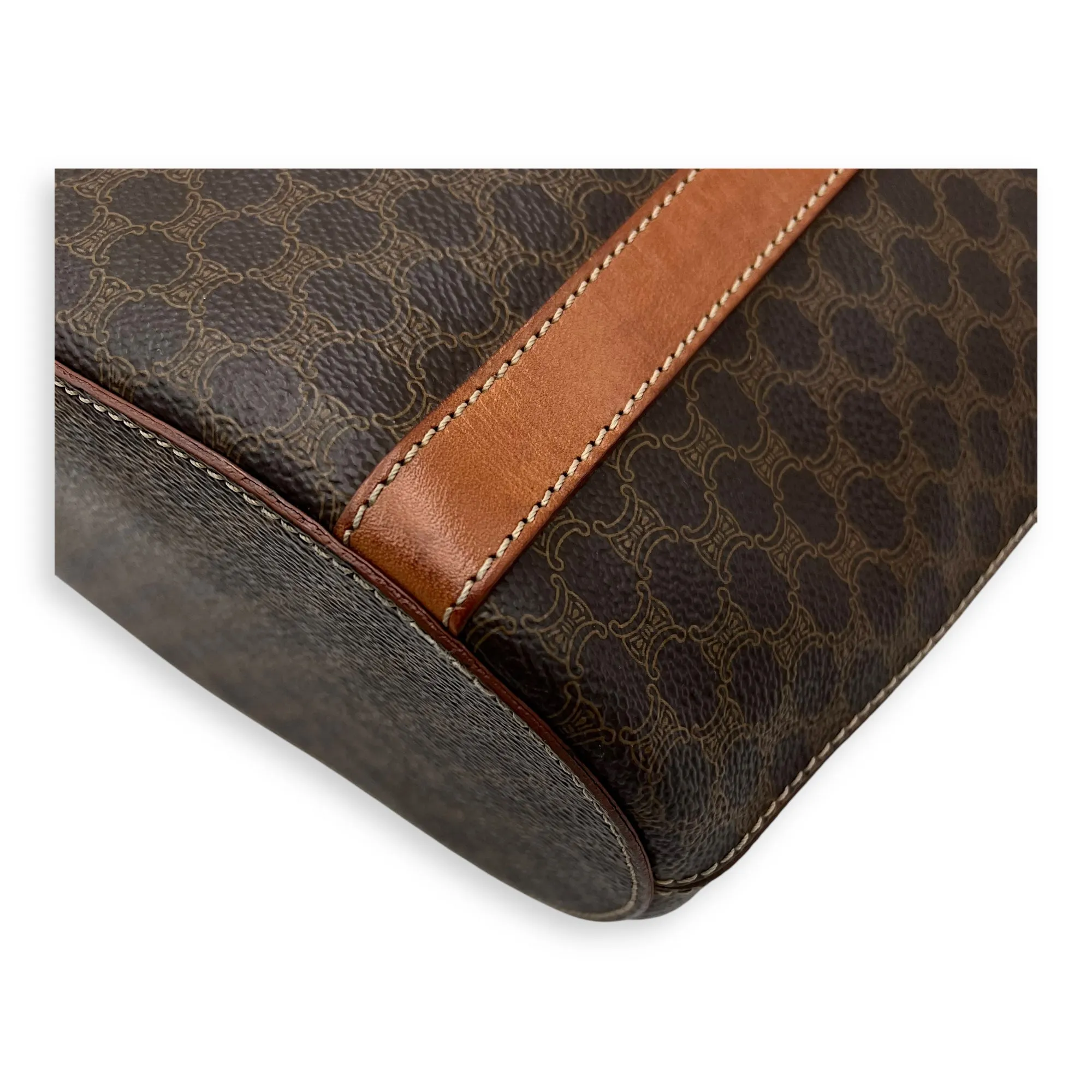 Macadam Tote Bag Brown in Coated Canvas, Gold hardware