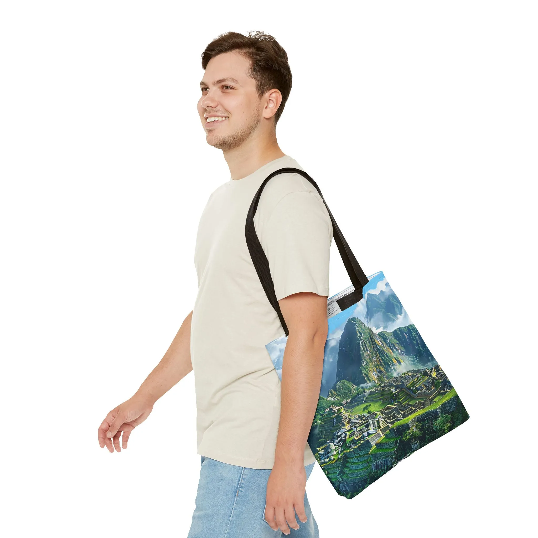 Machu Picchu Misty Peaks Tote Bag - Let the Mists of the Peruvian Andes Mountain Inspire Your Travels. Available in 3 sizes.