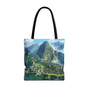 Machu Picchu Misty Peaks Tote Bag - Let the Mists of the Peruvian Andes Mountain Inspire Your Travels. Available in 3 sizes.