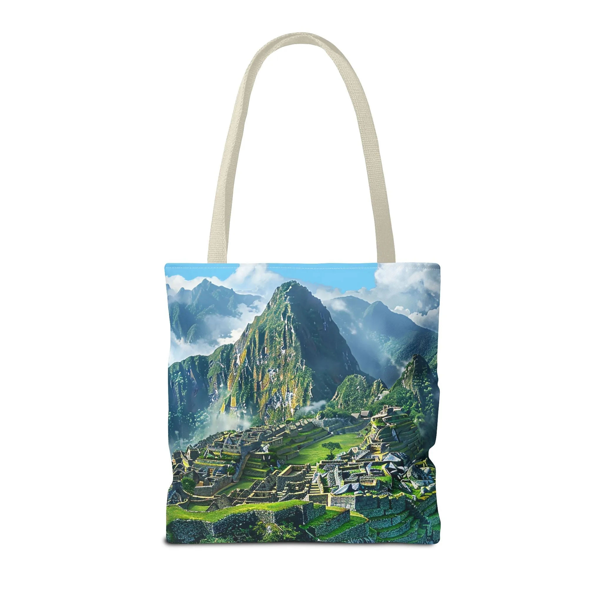 Machu Picchu Misty Peaks Tote Bag - Let the Mists of the Peruvian Andes Mountain Inspire Your Travels. Available in 3 sizes.