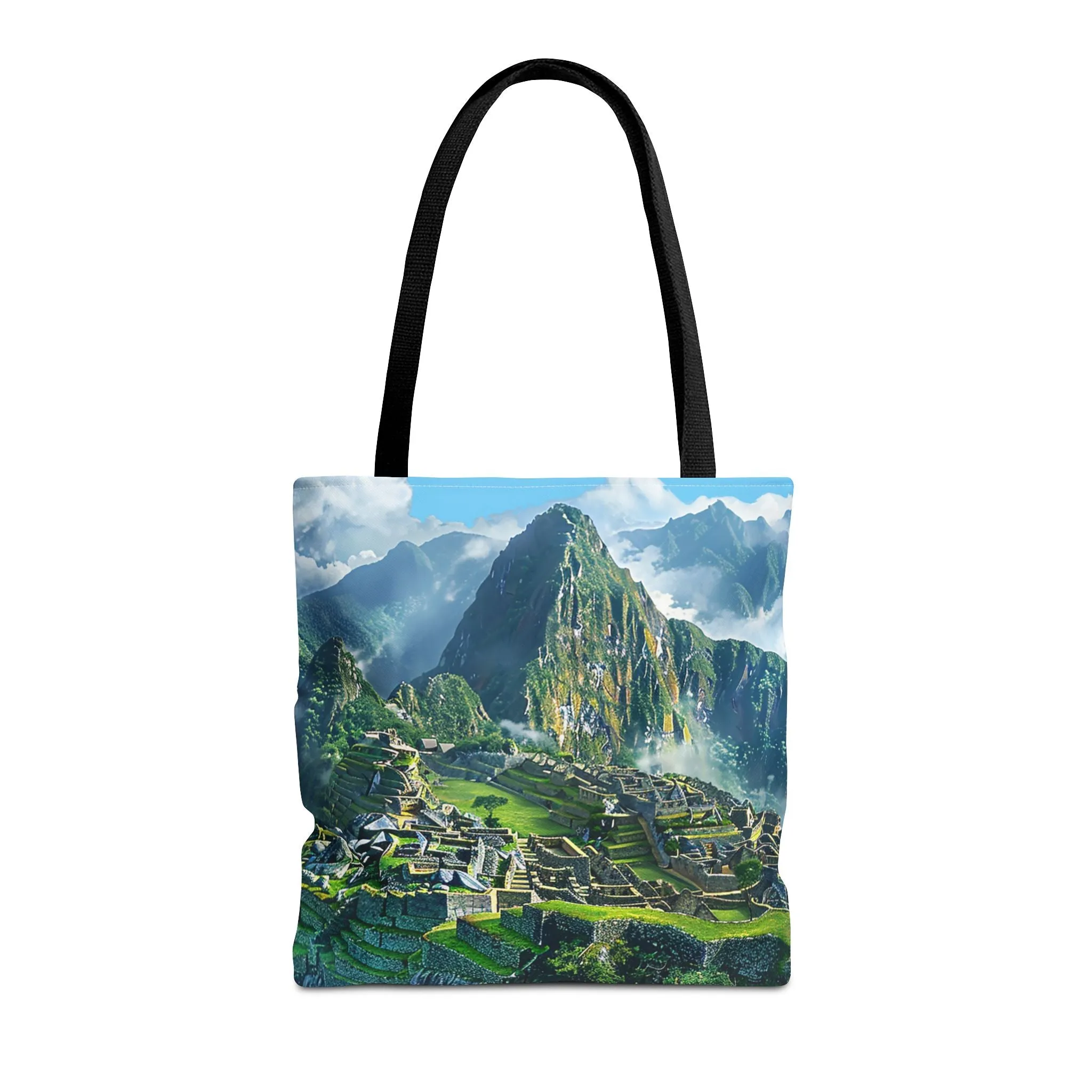 Machu Picchu Misty Peaks Tote Bag - Let the Mists of the Peruvian Andes Mountain Inspire Your Travels. Available in 3 sizes.
