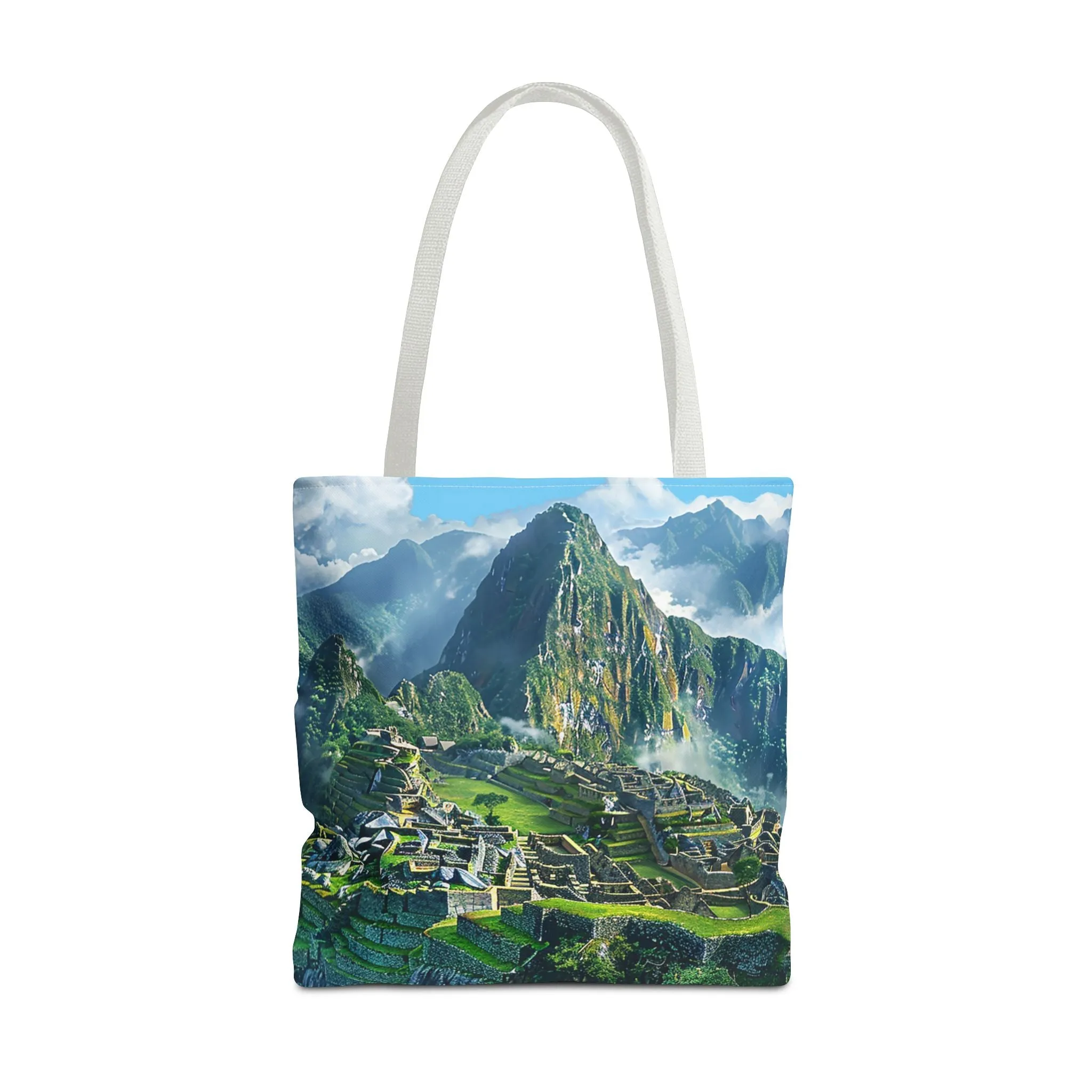 Machu Picchu Misty Peaks Tote Bag - Let the Mists of the Peruvian Andes Mountain Inspire Your Travels. Available in 3 sizes.