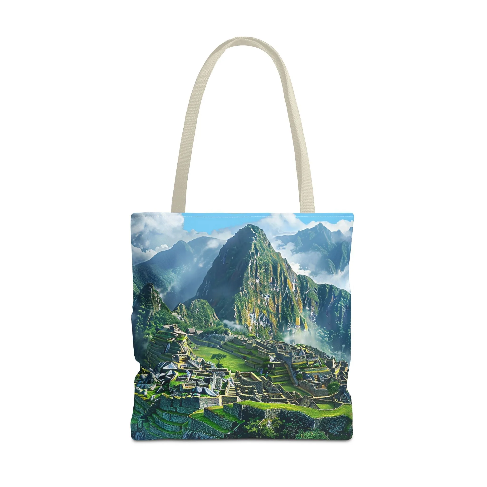 Machu Picchu Misty Peaks Tote Bag - Let the Mists of the Peruvian Andes Mountain Inspire Your Travels. Available in 3 sizes.
