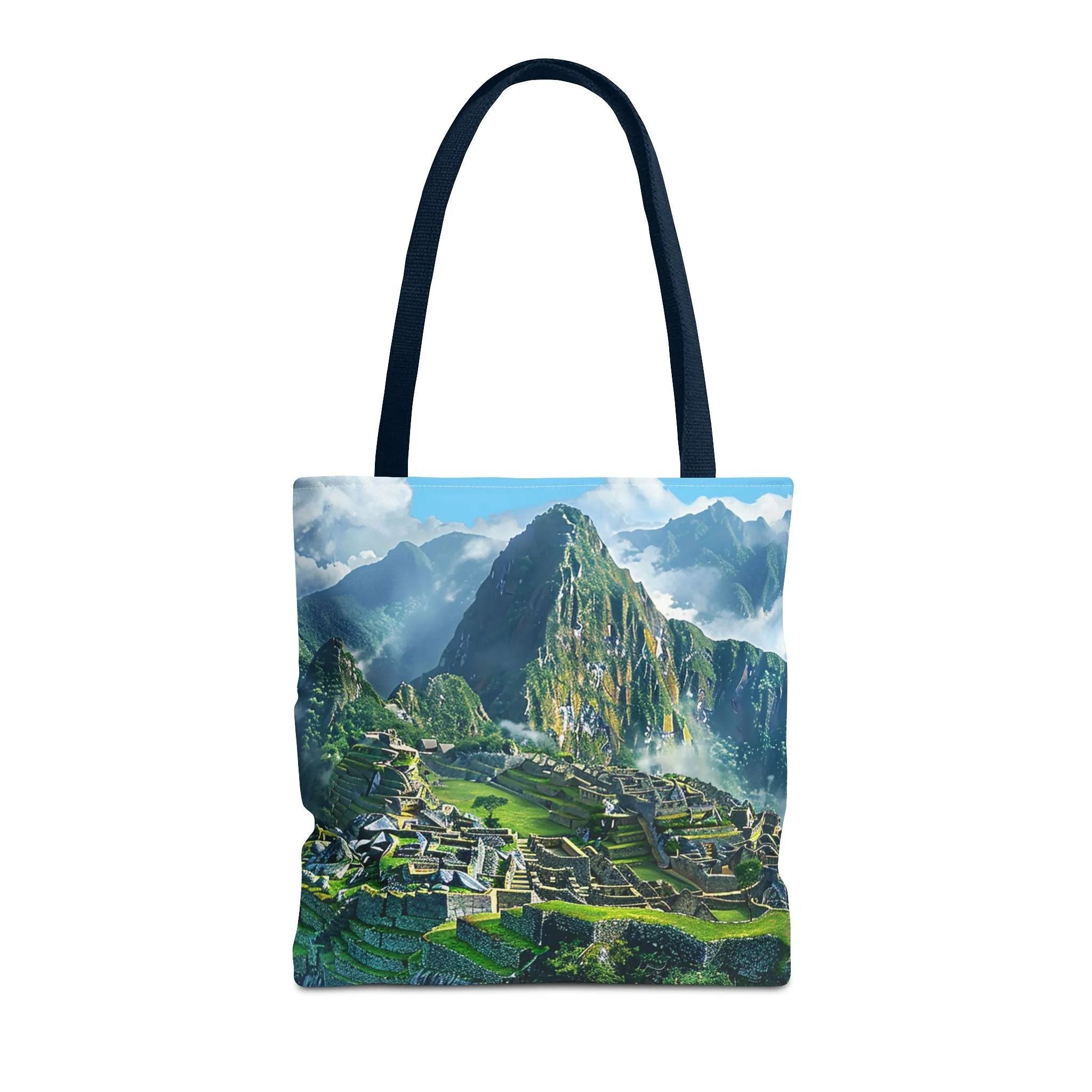 Machu Picchu Misty Peaks Tote Bag - Let the Mists of the Peruvian Andes Mountain Inspire Your Travels. Available in 3 sizes.