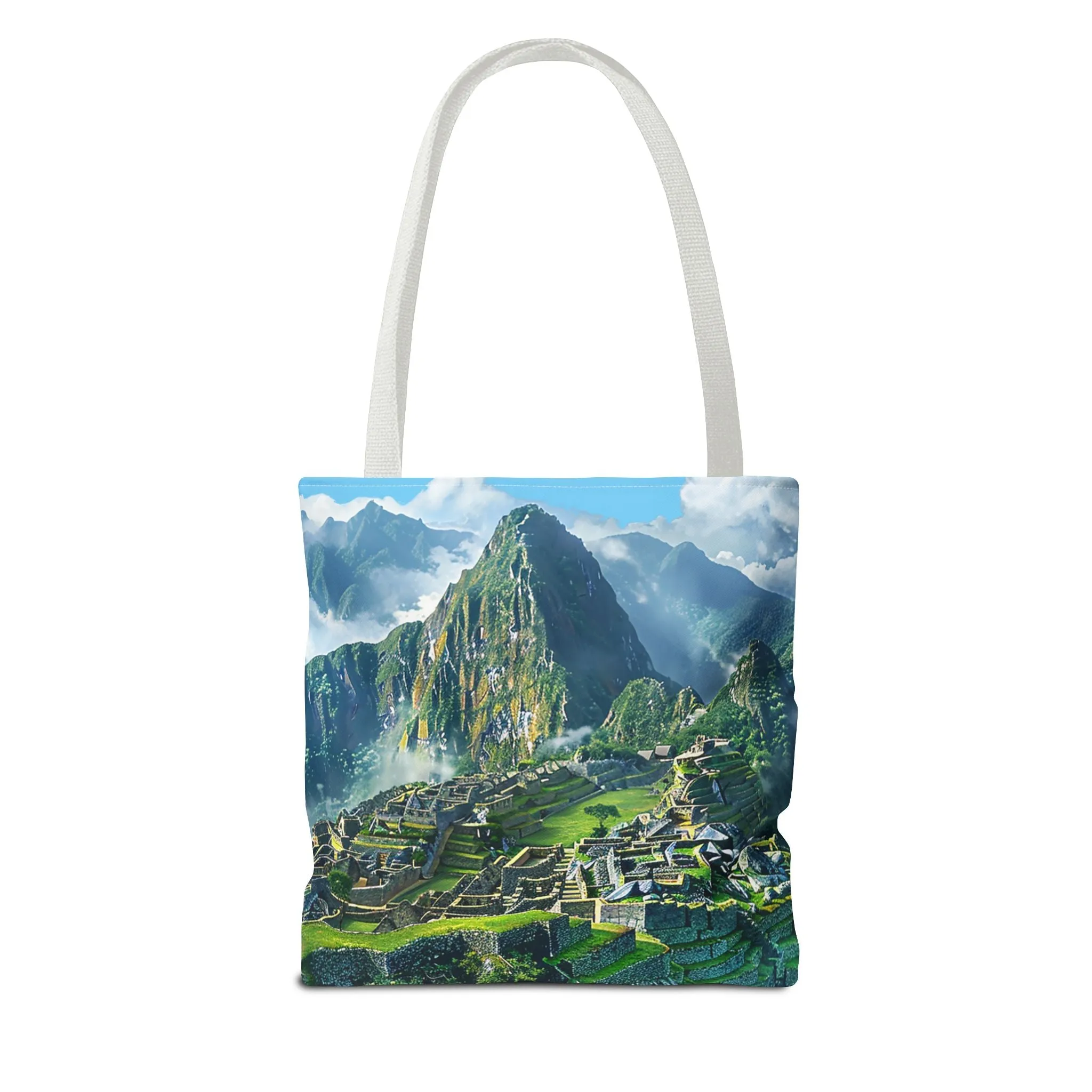 Machu Picchu Misty Peaks Tote Bag - Let the Mists of the Peruvian Andes Mountain Inspire Your Travels. Available in 3 sizes.
