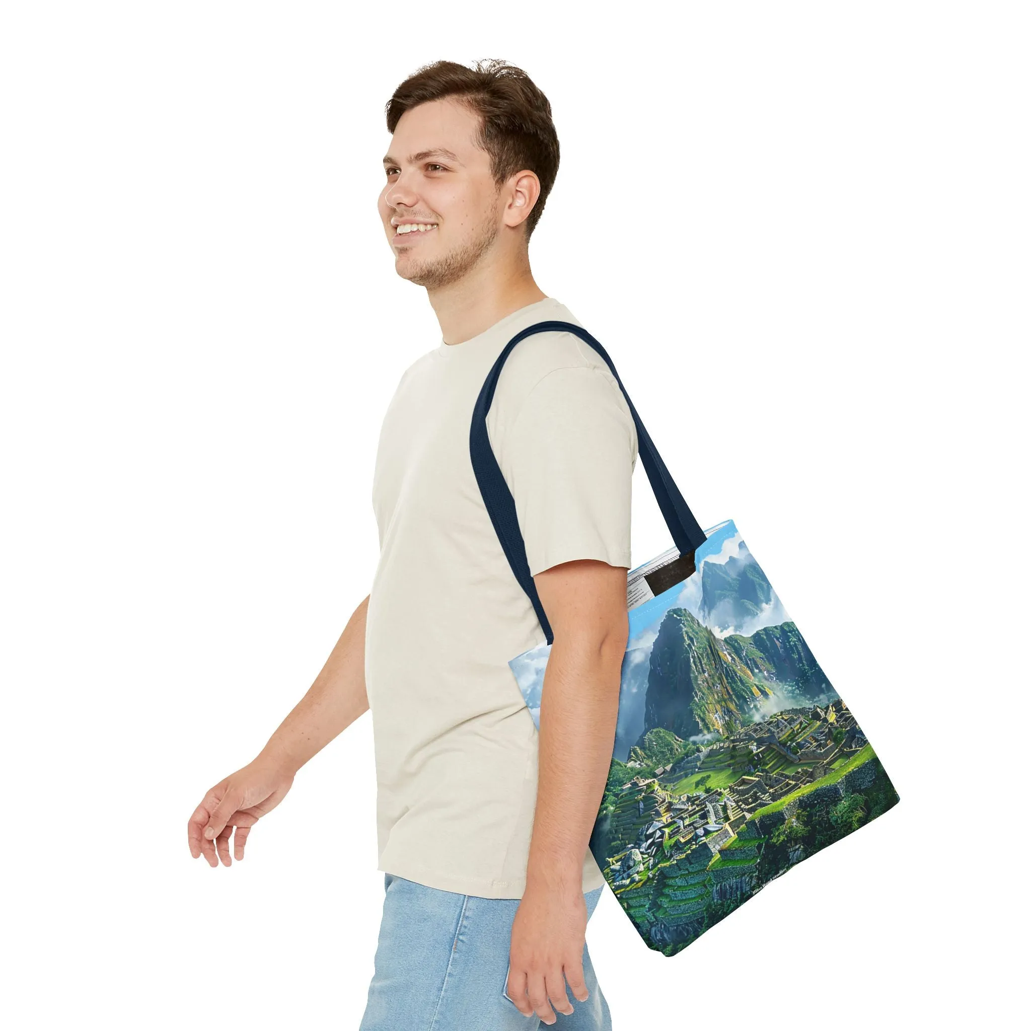 Machu Picchu Misty Peaks Tote Bag - Let the Mists of the Peruvian Andes Mountain Inspire Your Travels. Available in 3 sizes.
