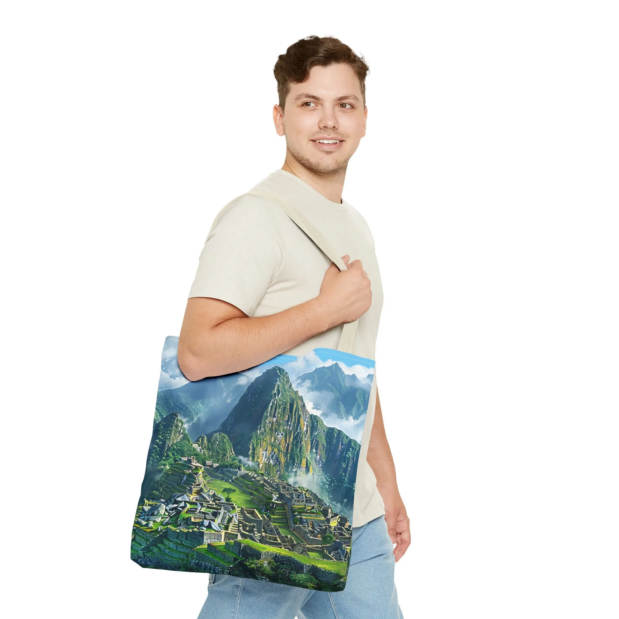 Machu Picchu Misty Peaks Tote Bag - Let the Mists of the Peruvian Andes Mountain Inspire Your Travels. Available in 3 sizes.