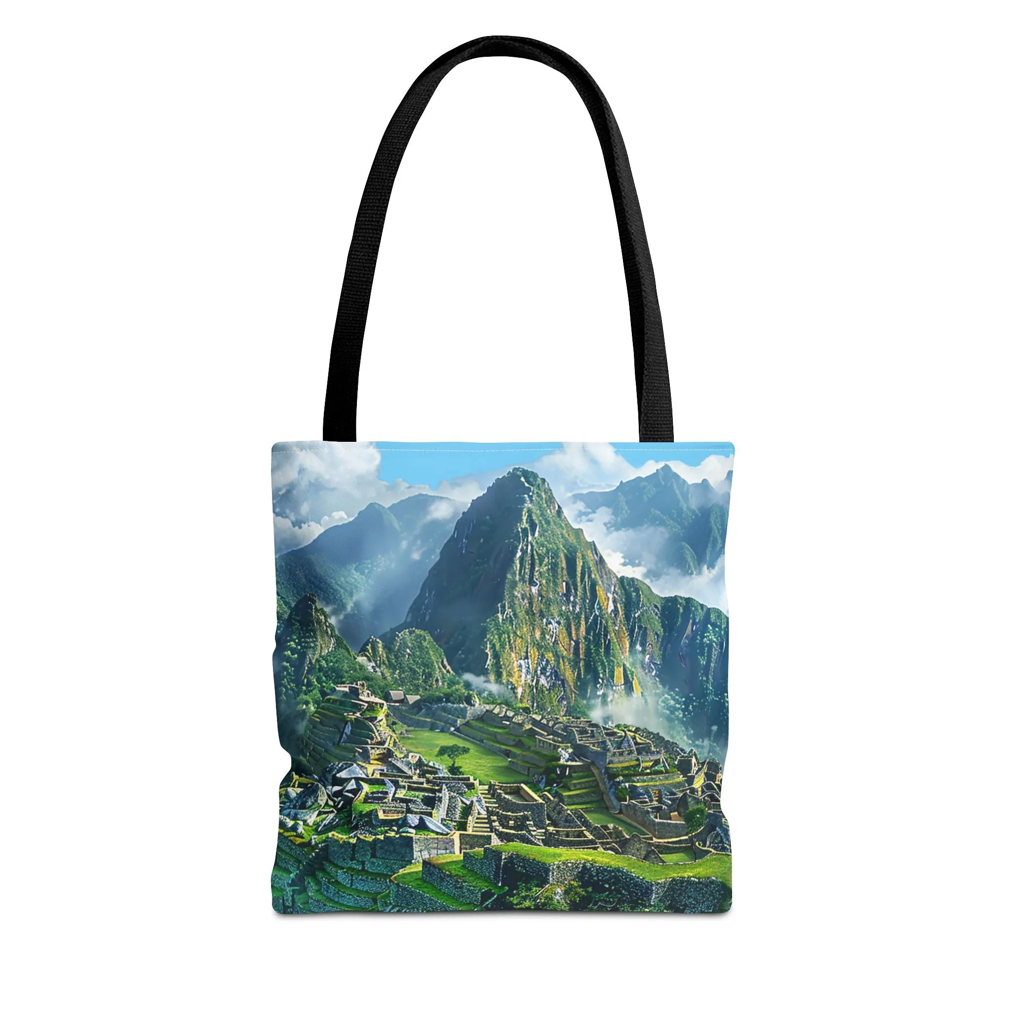 Machu Picchu Misty Peaks Tote Bag - Let the Mists of the Peruvian Andes Mountain Inspire Your Travels. Available in 3 sizes.