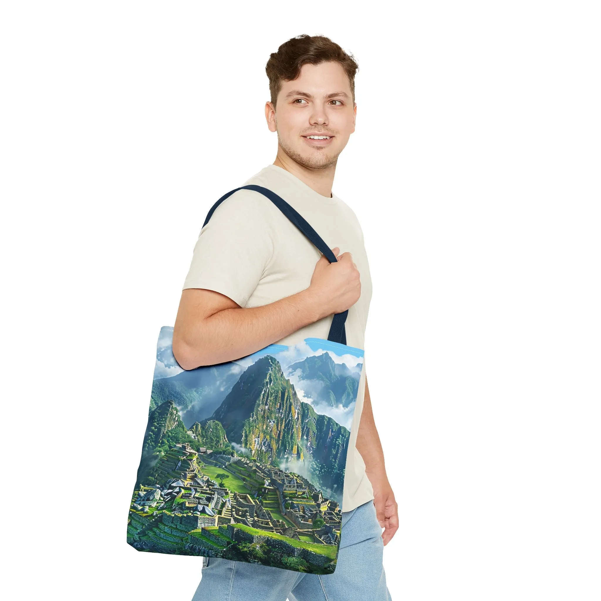 Machu Picchu Misty Peaks Tote Bag - Let the Mists of the Peruvian Andes Mountain Inspire Your Travels. Available in 3 sizes.