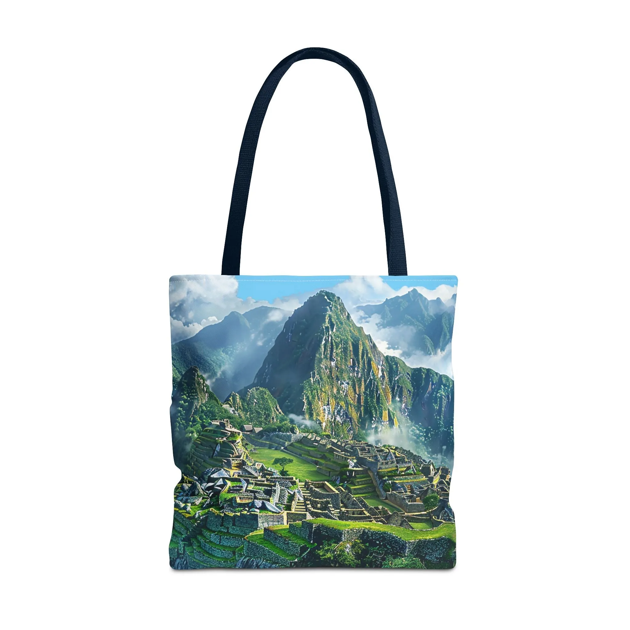 Machu Picchu Misty Peaks Tote Bag - Let the Mists of the Peruvian Andes Mountain Inspire Your Travels. Available in 3 sizes.