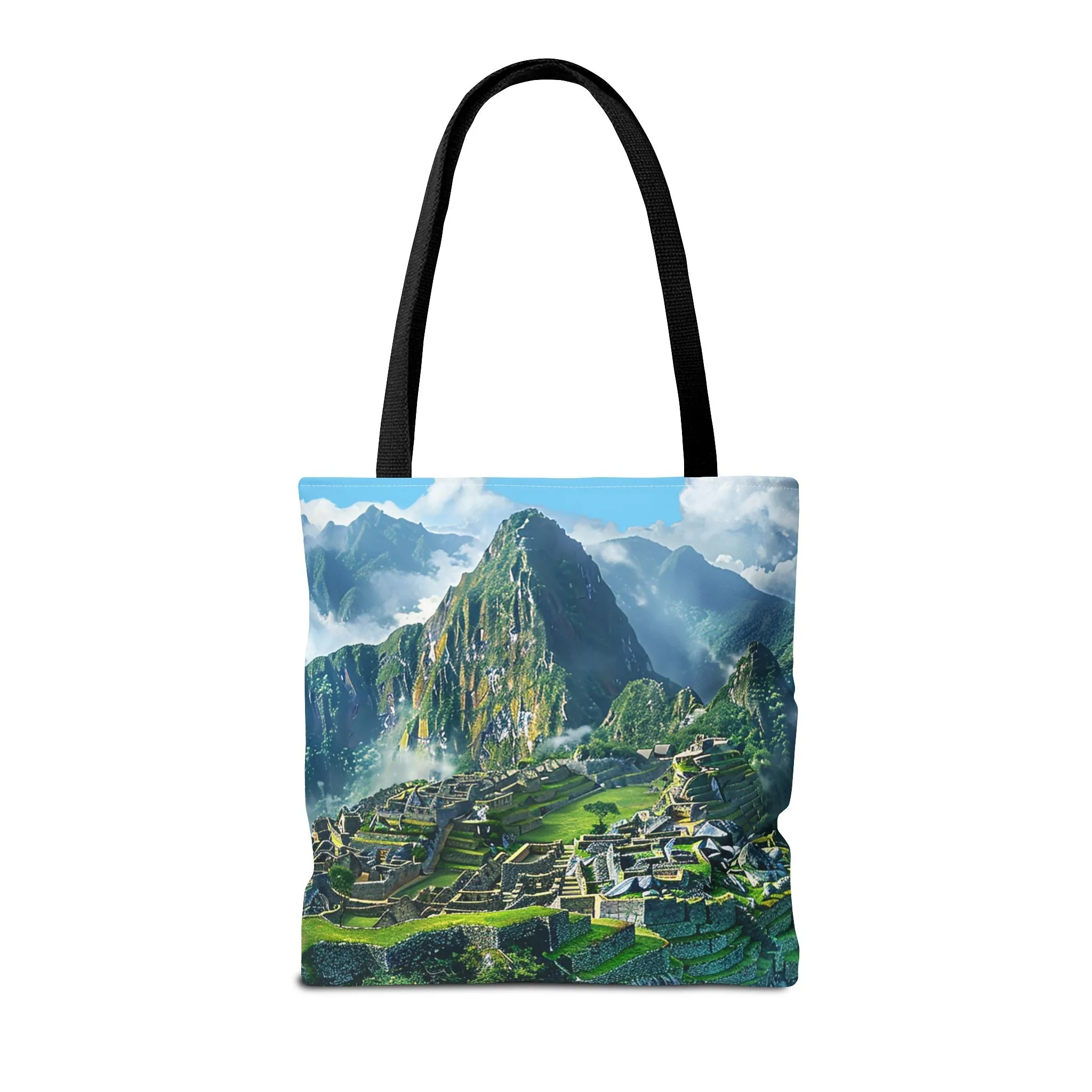 Machu Picchu Misty Peaks Tote Bag - Let the Mists of the Peruvian Andes Mountain Inspire Your Travels. Available in 3 sizes.
