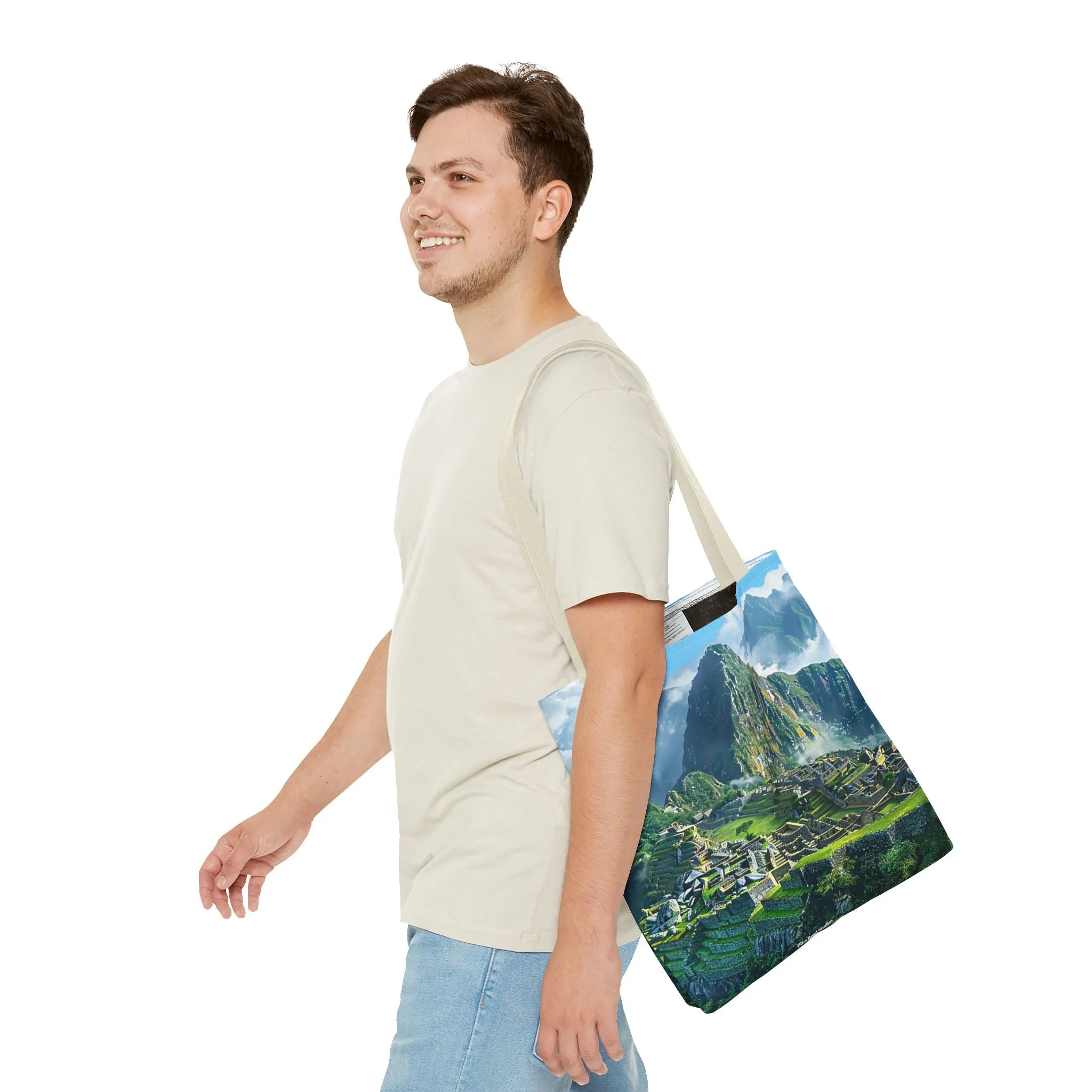 Machu Picchu Misty Peaks Tote Bag - Let the Mists of the Peruvian Andes Mountain Inspire Your Travels. Available in 3 sizes.