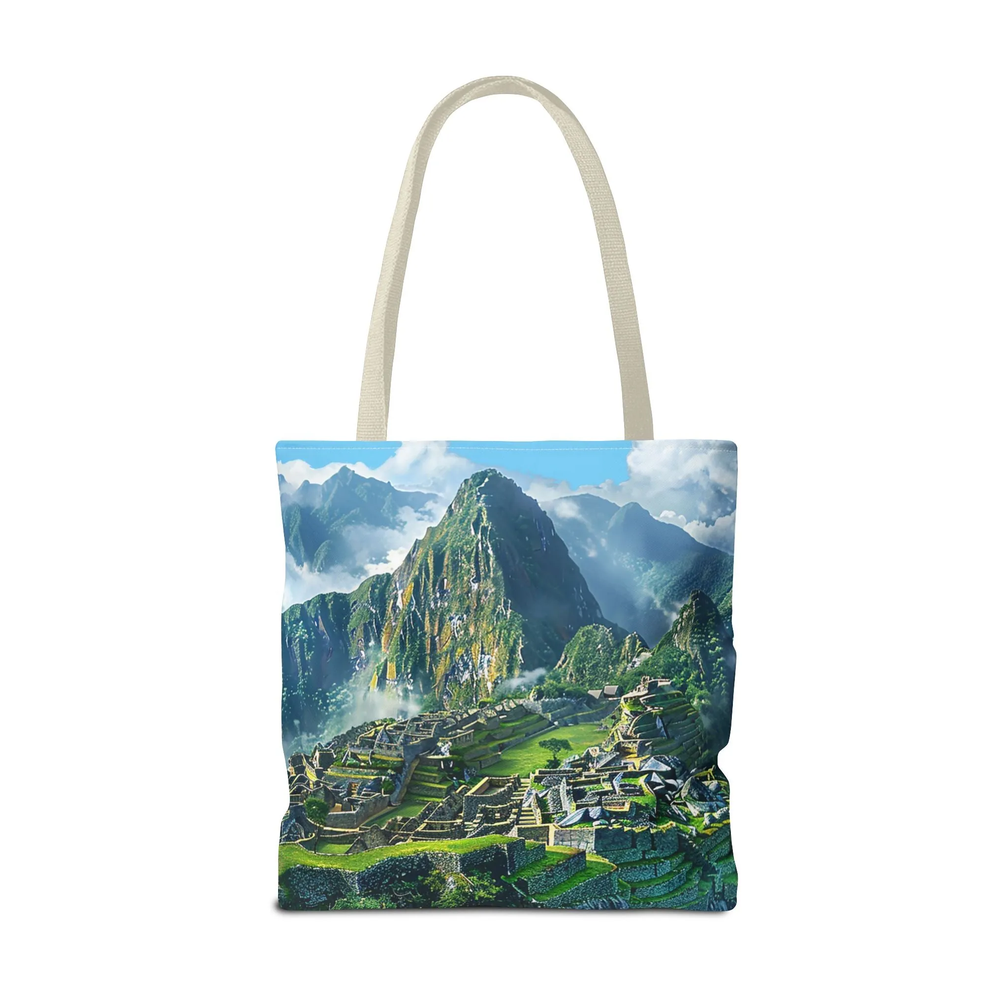 Machu Picchu Misty Peaks Tote Bag - Let the Mists of the Peruvian Andes Mountain Inspire Your Travels. Available in 3 sizes.