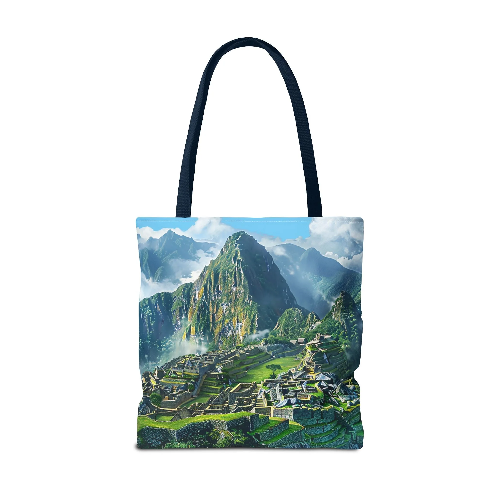 Machu Picchu Misty Peaks Tote Bag - Let the Mists of the Peruvian Andes Mountain Inspire Your Travels. Available in 3 sizes.