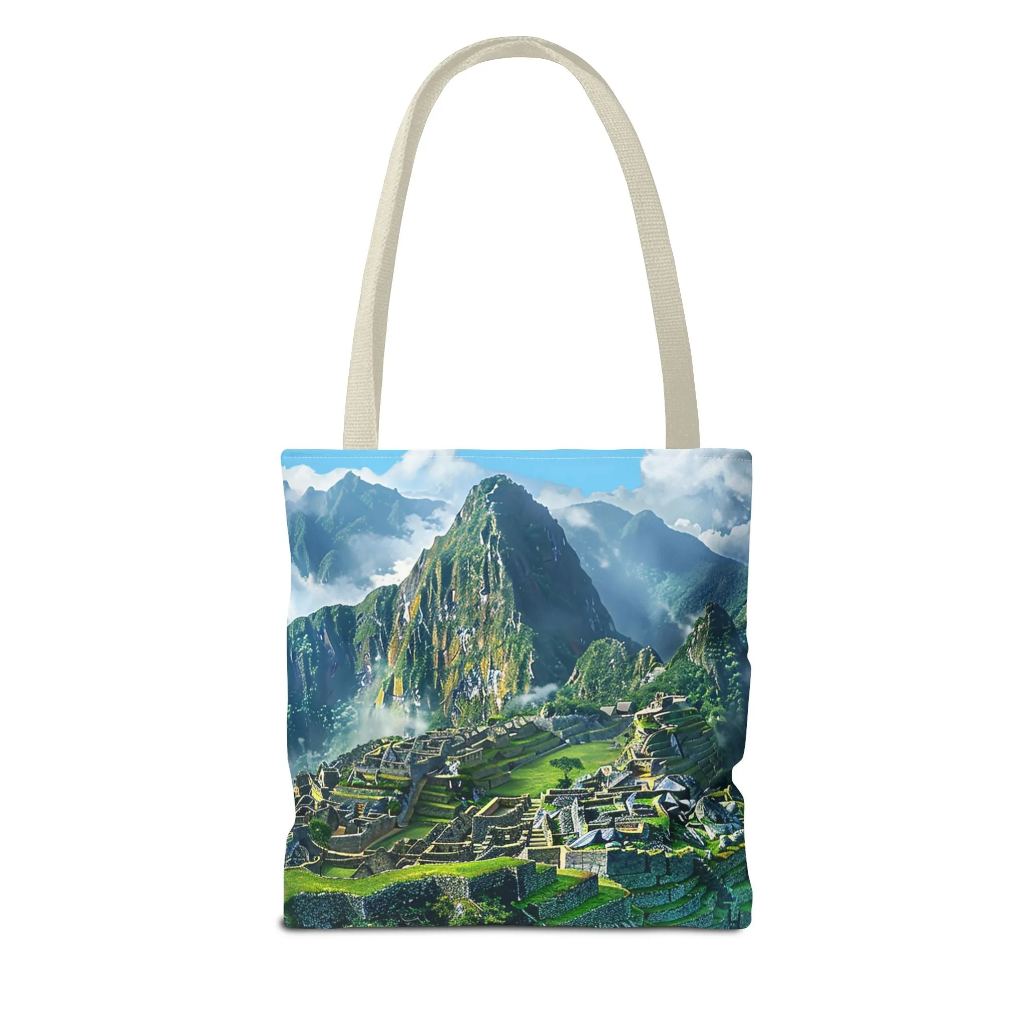 Machu Picchu Misty Peaks Tote Bag - Let the Mists of the Peruvian Andes Mountain Inspire Your Travels. Available in 3 sizes.