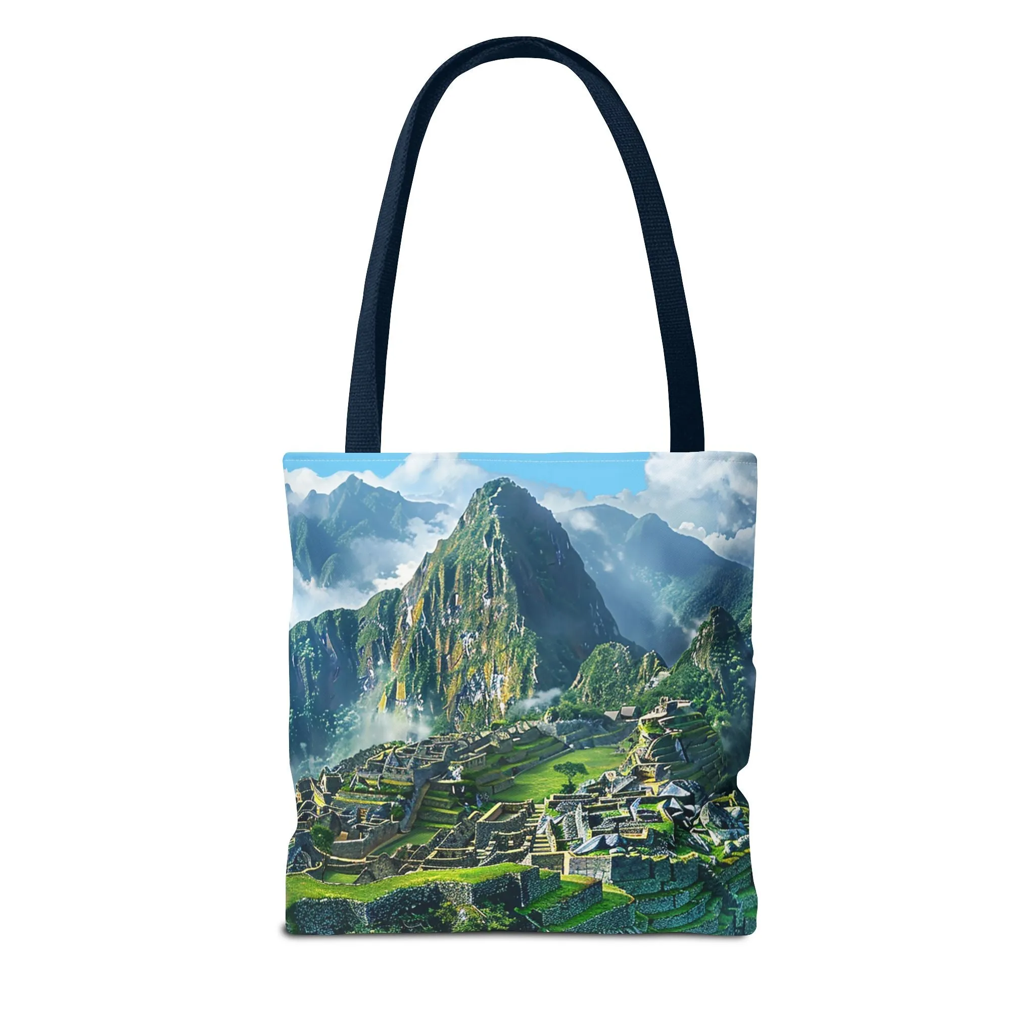 Machu Picchu Misty Peaks Tote Bag - Let the Mists of the Peruvian Andes Mountain Inspire Your Travels. Available in 3 sizes.