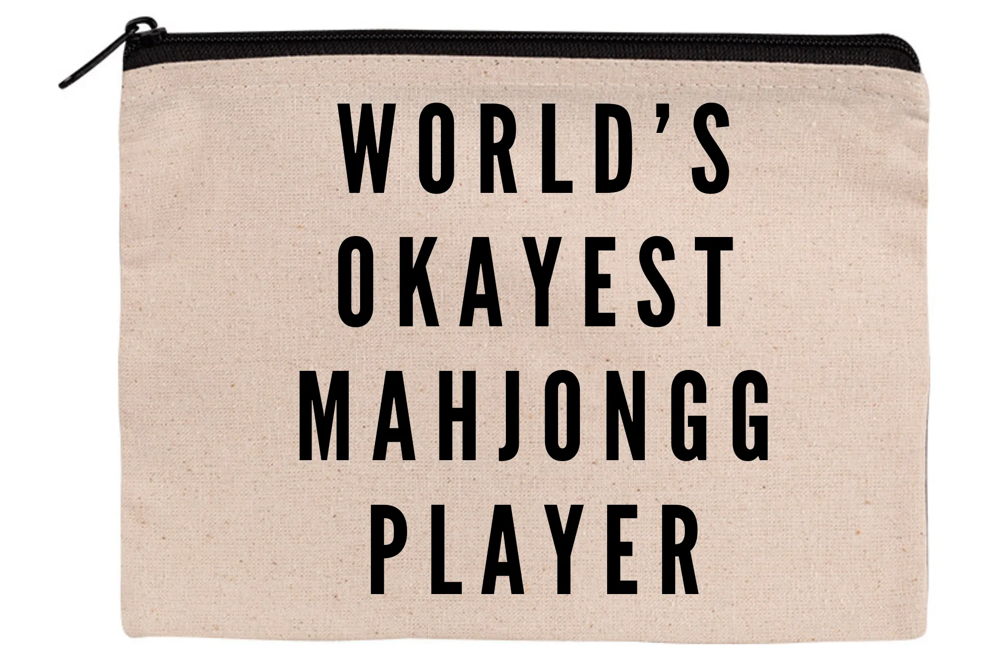 Mahjong Zippered Canvas Pouches