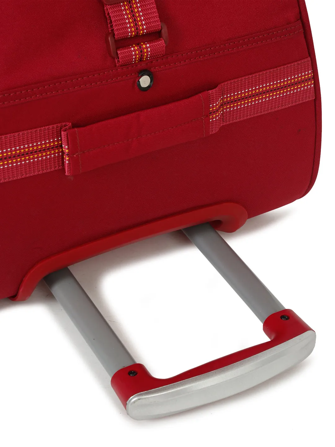 Maroon Printed Small Duffel Trolley Bag